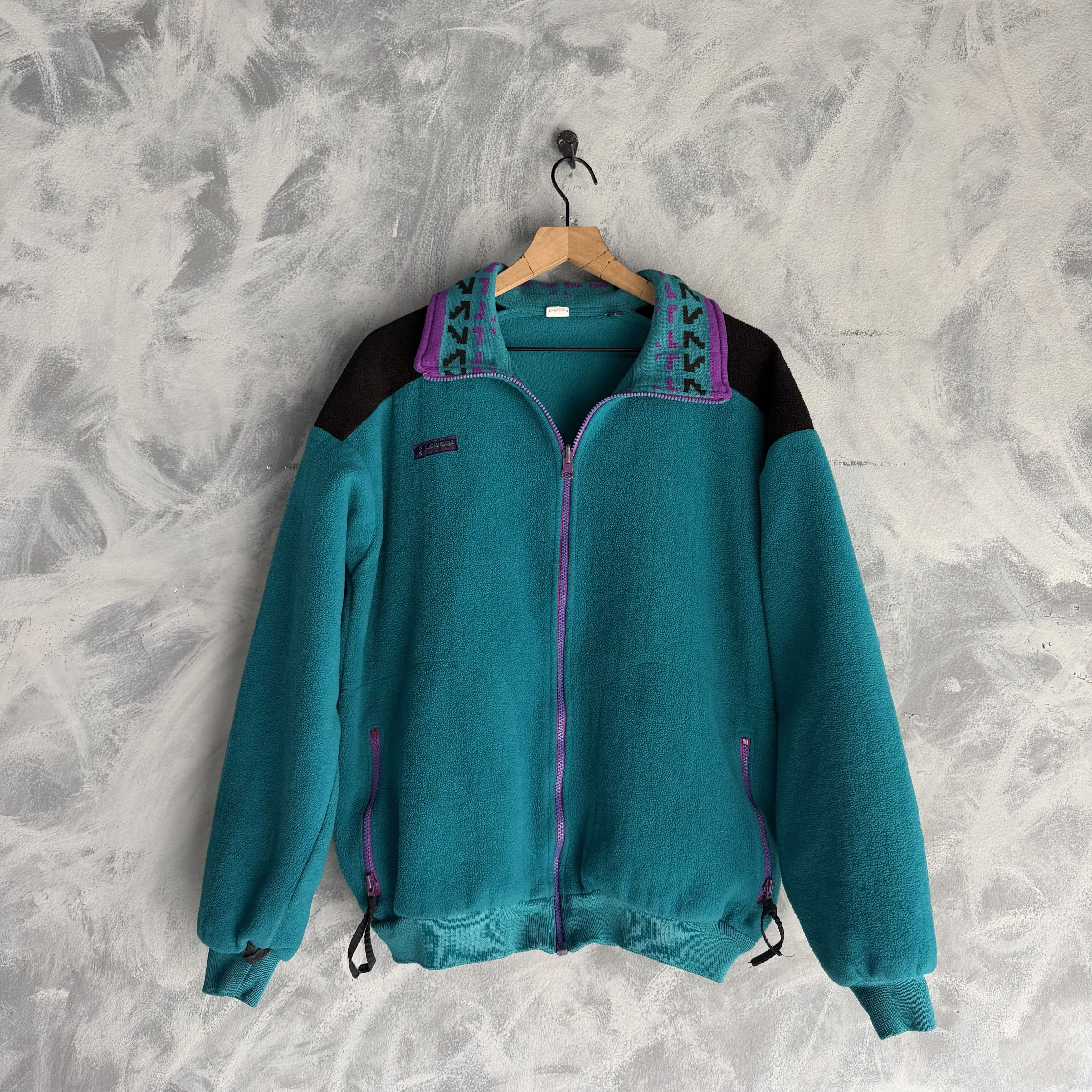 Columbia Vtg Columbia Full Zip Fleece Jacket Aztec USA Radial Sleeve Size US L / EU 52-54 / 3 - 1 Thumbnail