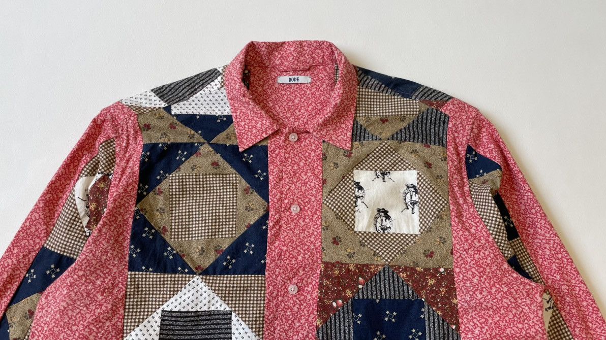 Bode Patch Work Quilt Patterned Boxy Shirt Size US L / EU 52-54 / 3 - 4 Thumbnail