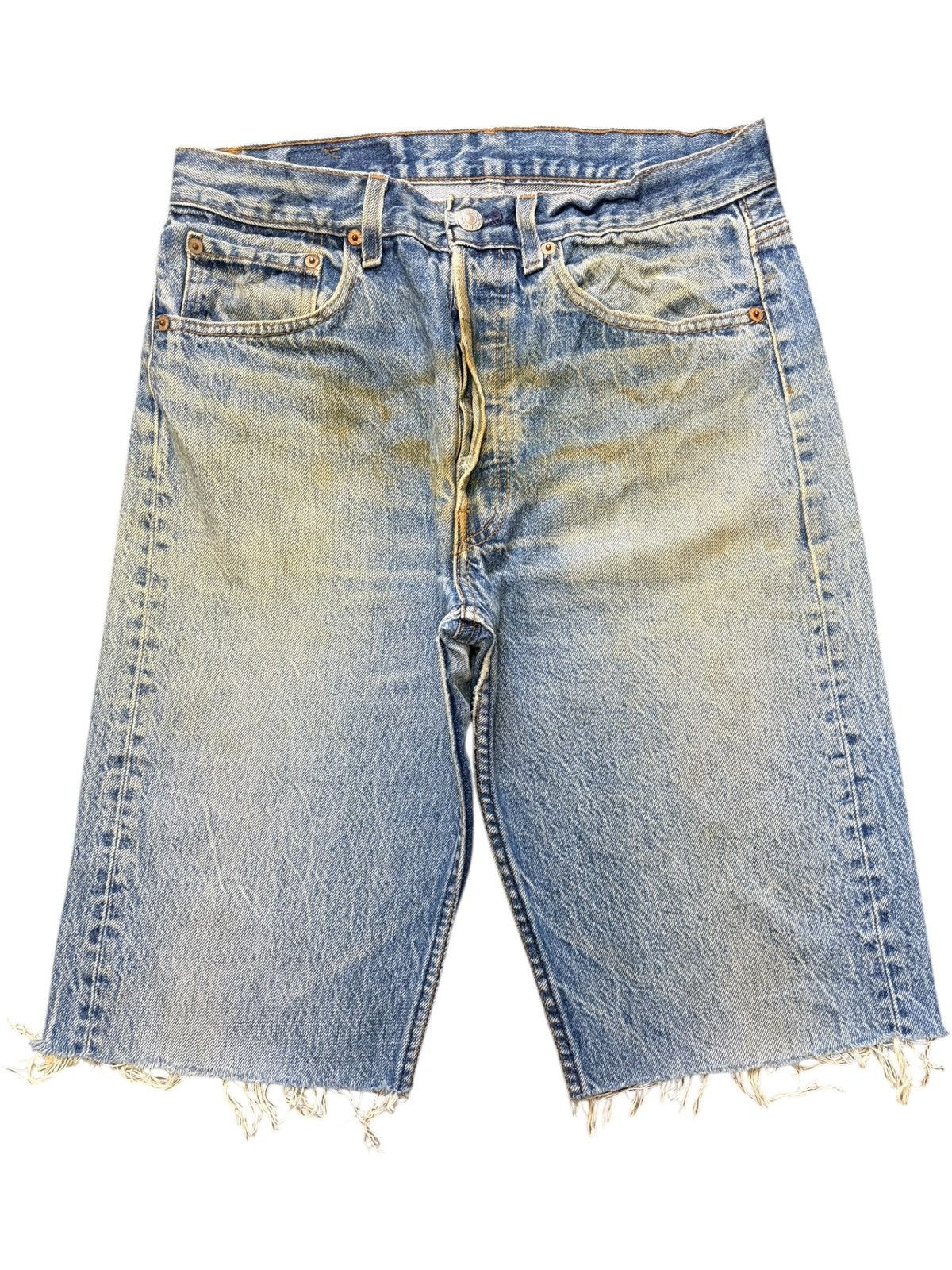 Levi's Vintage 90s Levis 501xx Mud Wash Distress Jean Shorts Size US 29 - 1 Thumbnail