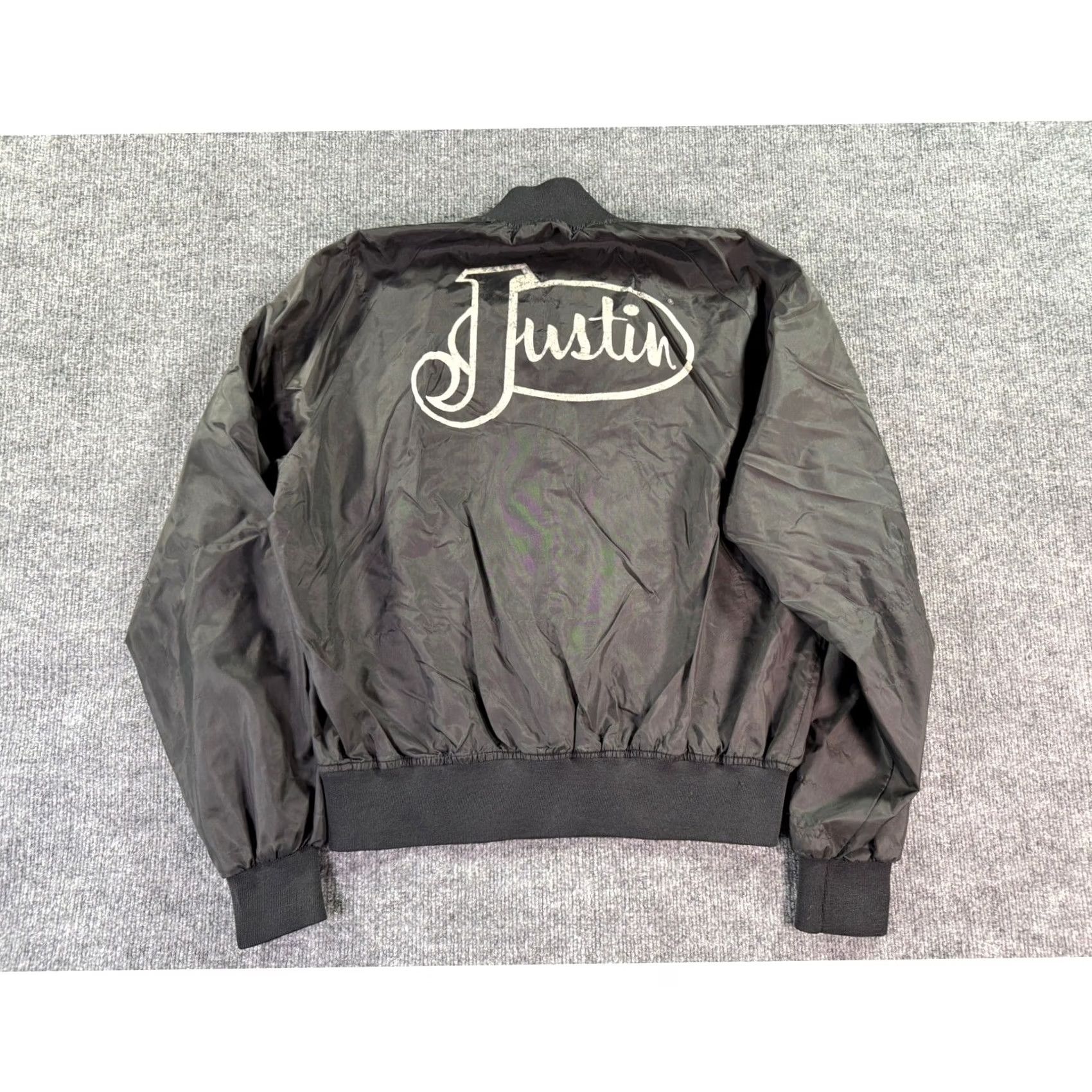 Chalk Line Vintage Chalk Line Bomber Jacket Mens Large Black Justin Back Graphic USA 90s Size US L / EU 52-54 / 3 - 2 Thumbnail