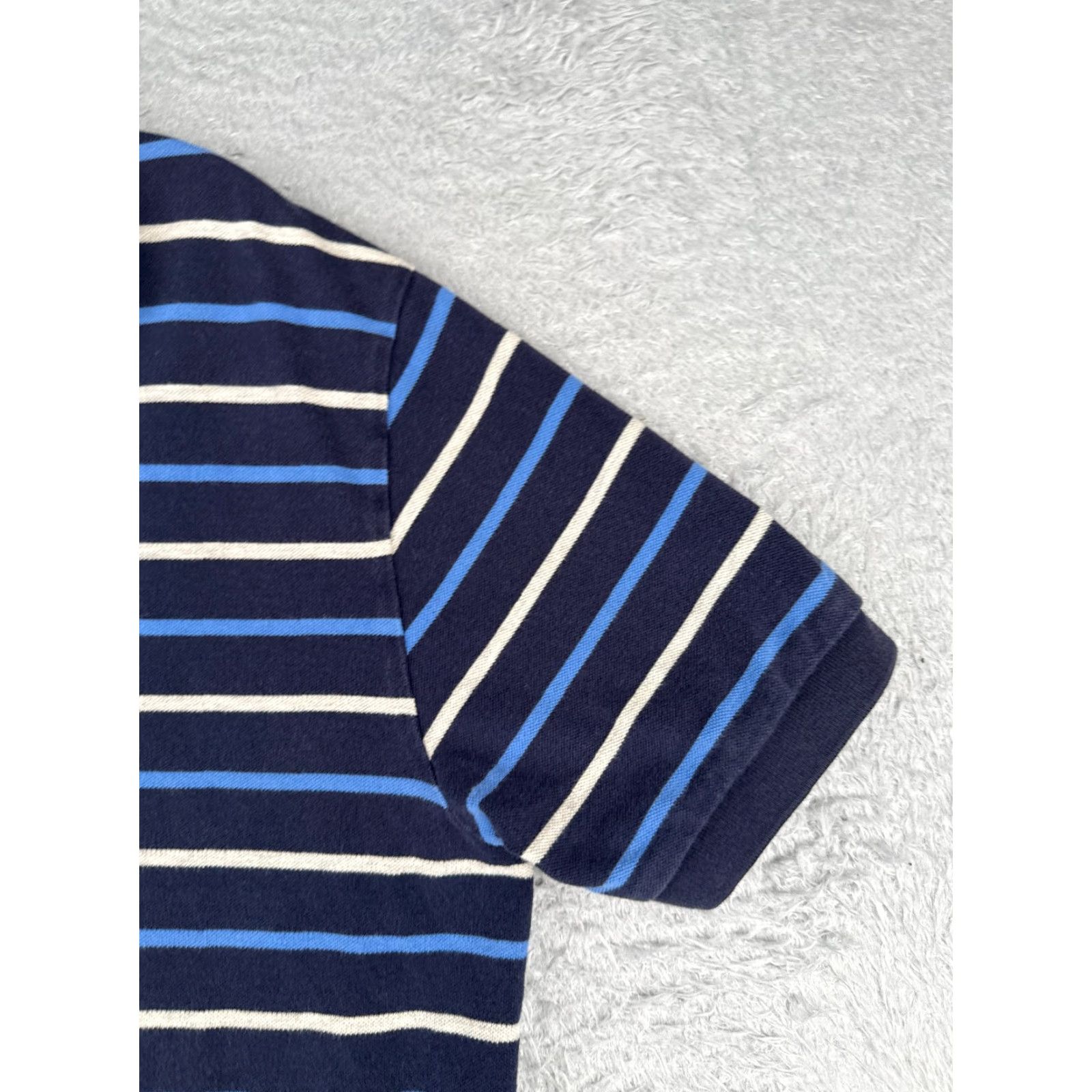 Ralph Lauren VINTAGE Ralph Lauren Polo Shirt Men XL Blue White Stripe 100% Cotton Polo Shirt Slim Fit Short Sleeve Vintage 70s Mens Blue White Stripe Polo Shirt Size US XL / EU 56 / 4 - 2 Thumbnail