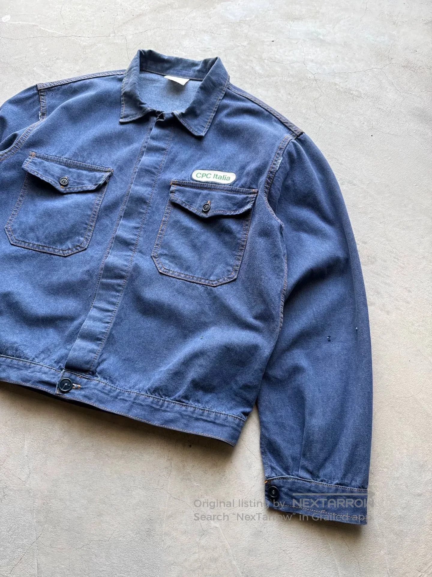 Vintage Vintage 60s Italian Denim Work Jacket. Size US L / EU 52-54 / 3 - 2 Thumbnail