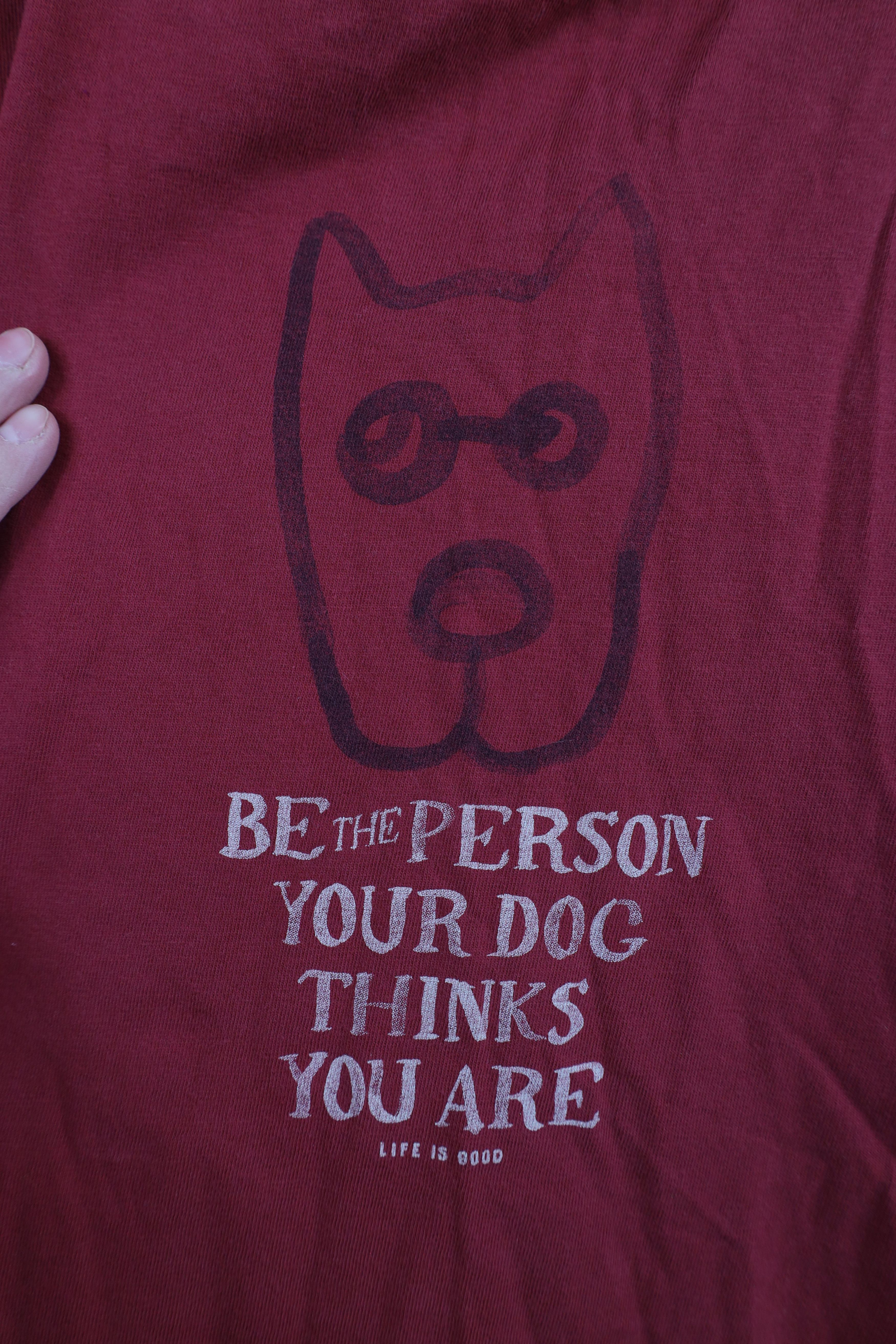 Life is Good × Vintage Life Is Good The Person Your Dog Thinks You Are T-Shirt Red Size US XL / EU 56 / 4 - 4 Thumbnail