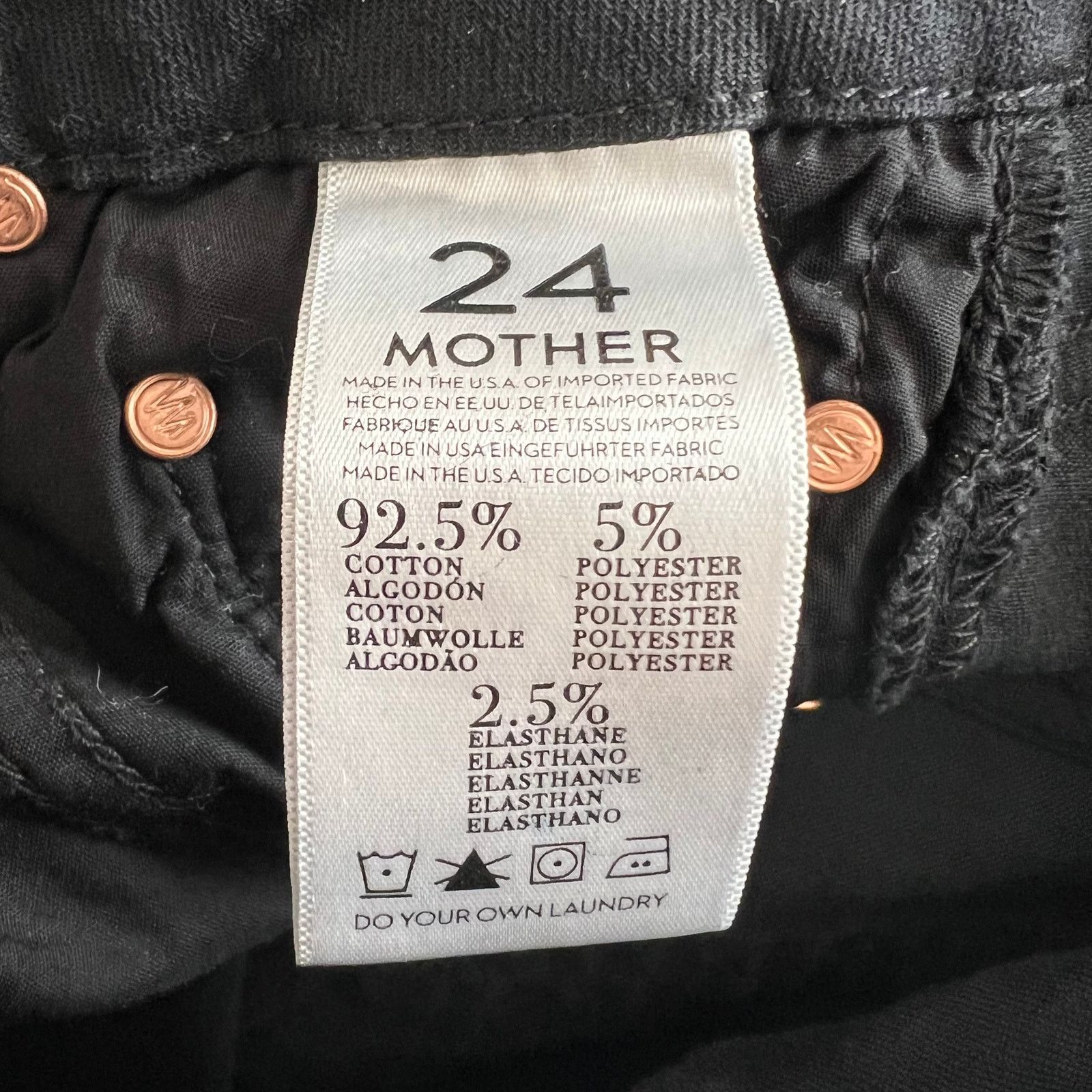 MOTHER MOTHER Black Mid-Rise Skinny Leg Jeans, XS/US24 Size 24" / US 00 / IT 34 - 9 Thumbnail
