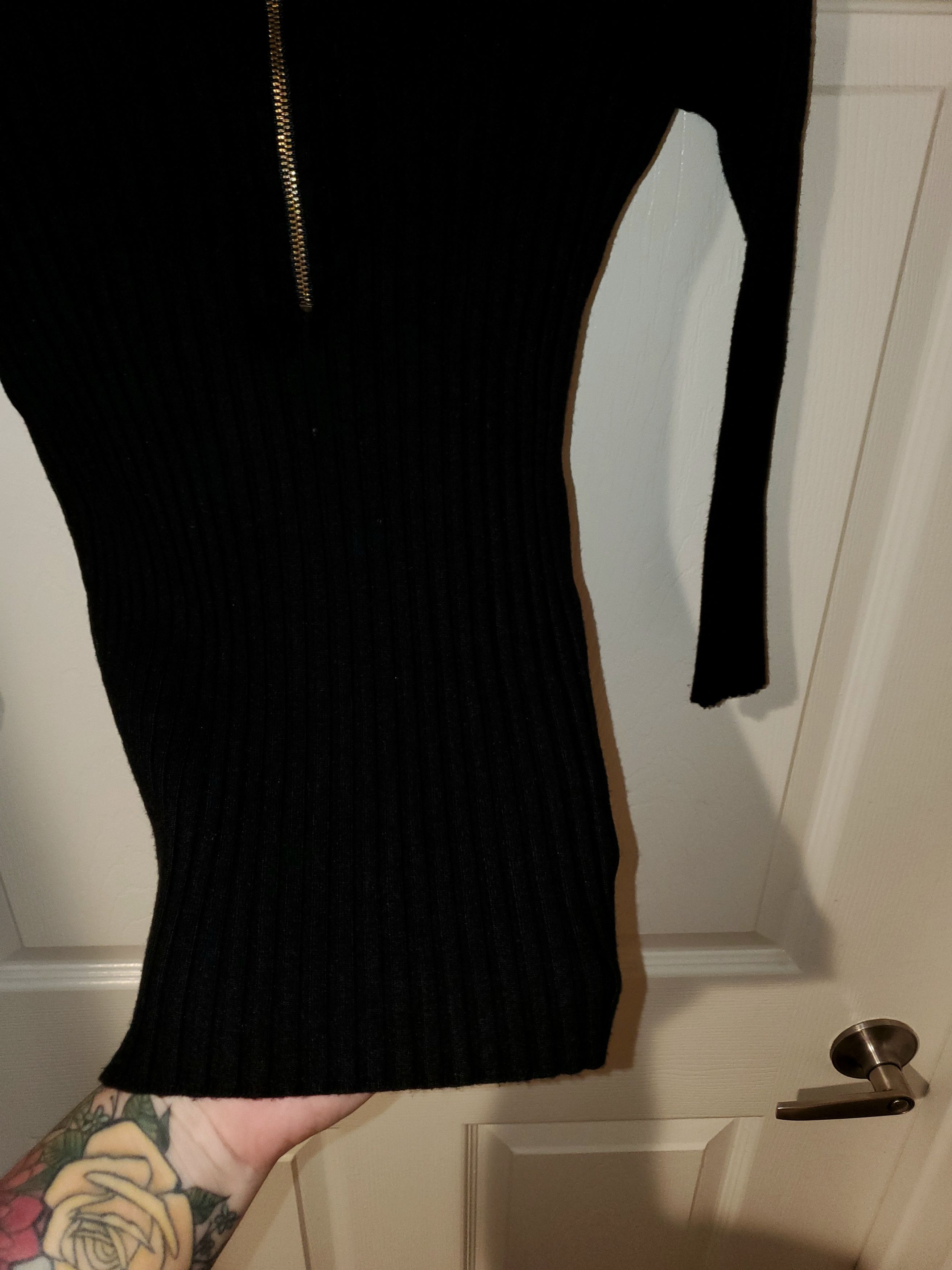 I.N.C INC Petite black ribbed stretch material sweater (xs/s) Size XS / US 0-2 / IT 36-38 - 2 Thumbnail