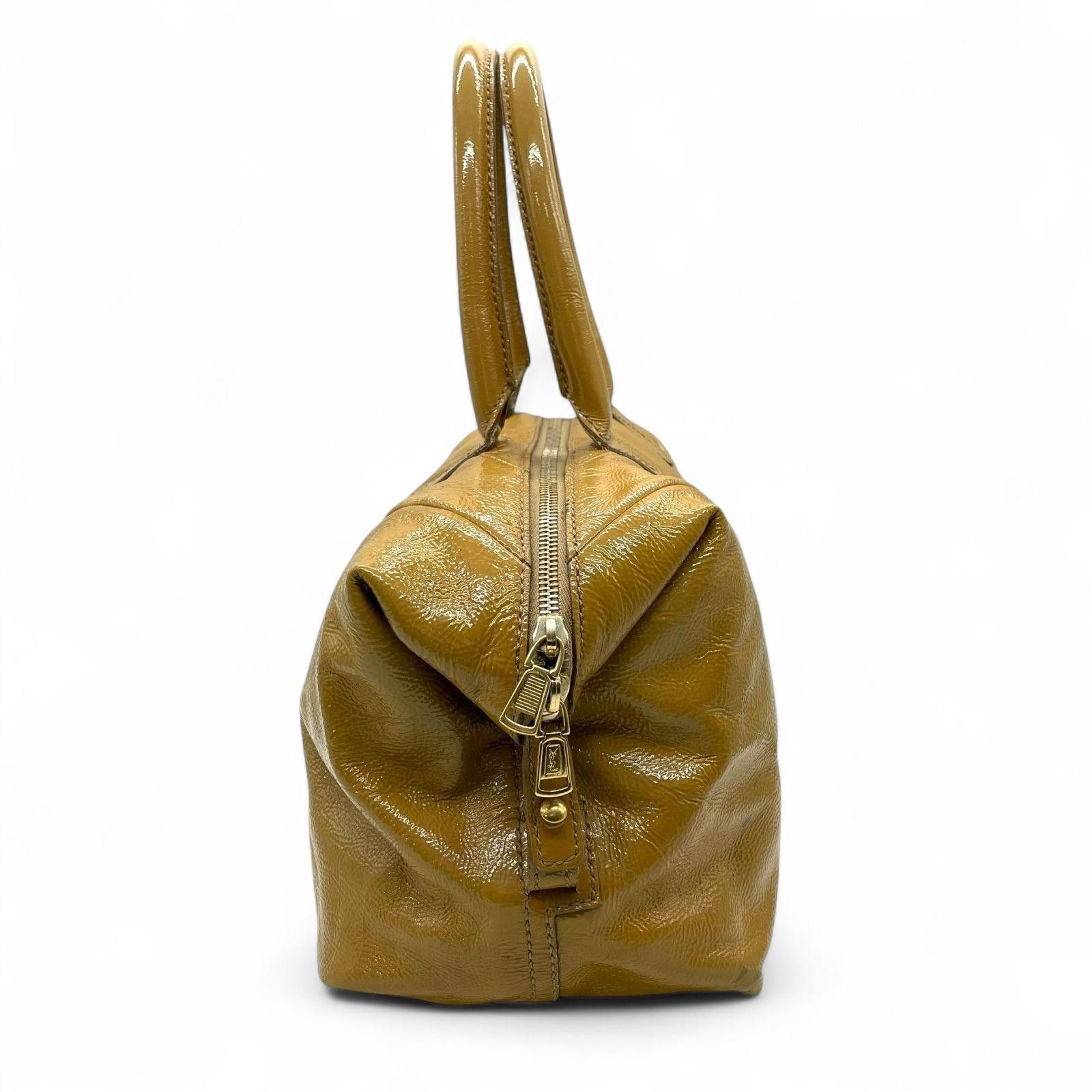 Saint Laurent Paris Saint Laurent - Mustard Yellow Patent Leather Handbag Size ONE SIZE - 8 Thumbnail