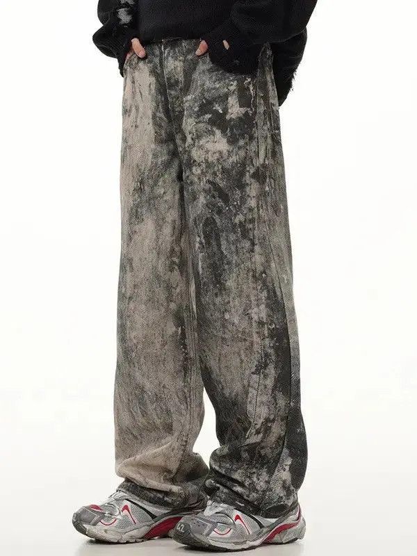 Japanese Brand Retro loose wide leg straight leg jeans Size US 32 / EU 48 - 5 Thumbnail