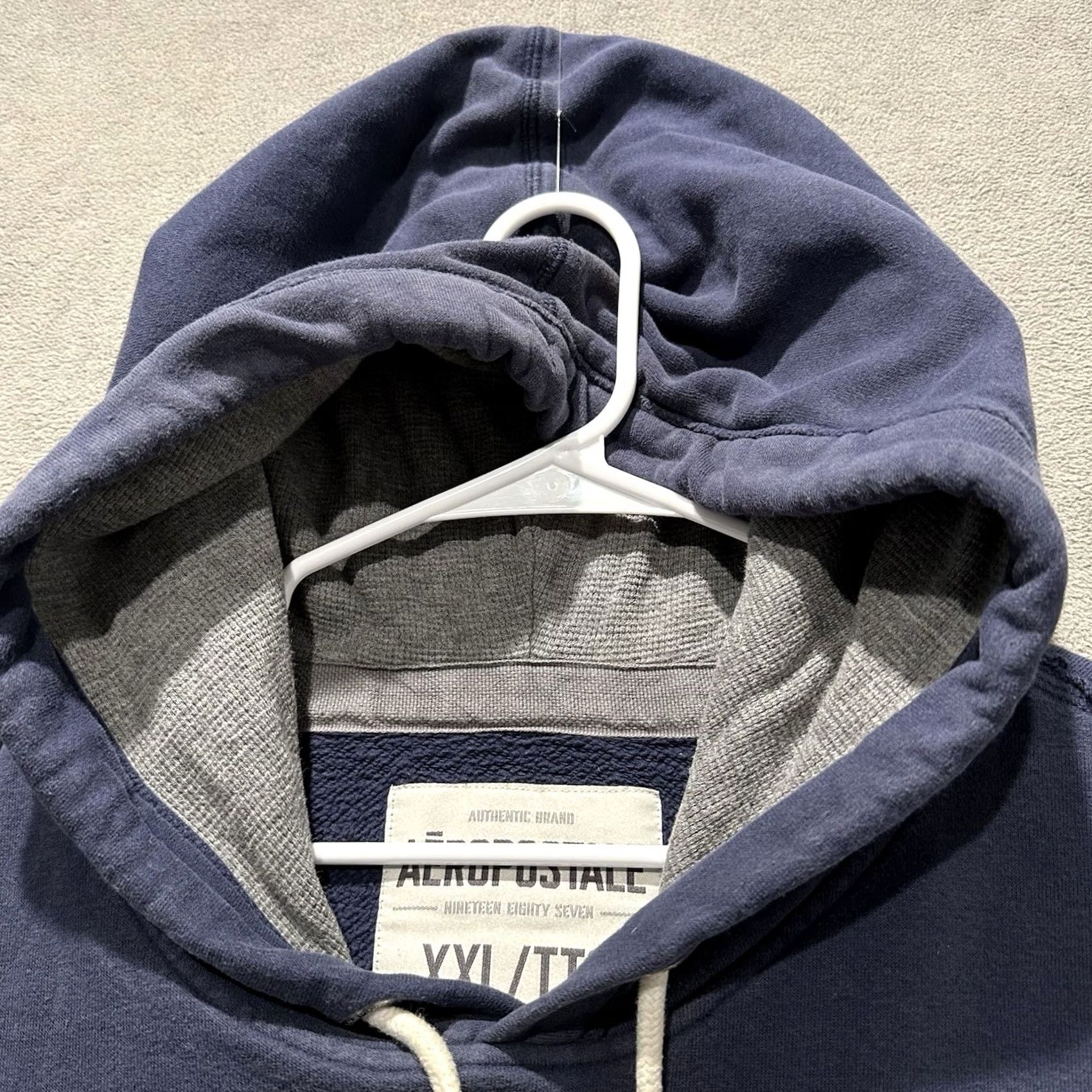 Aeropostale Aeropostale Sweatshirt Mens 2XL Navy Blue Waffle Knit Hood Athletic Department Size US XXL / EU 58 / 5 - 4 Thumbnail