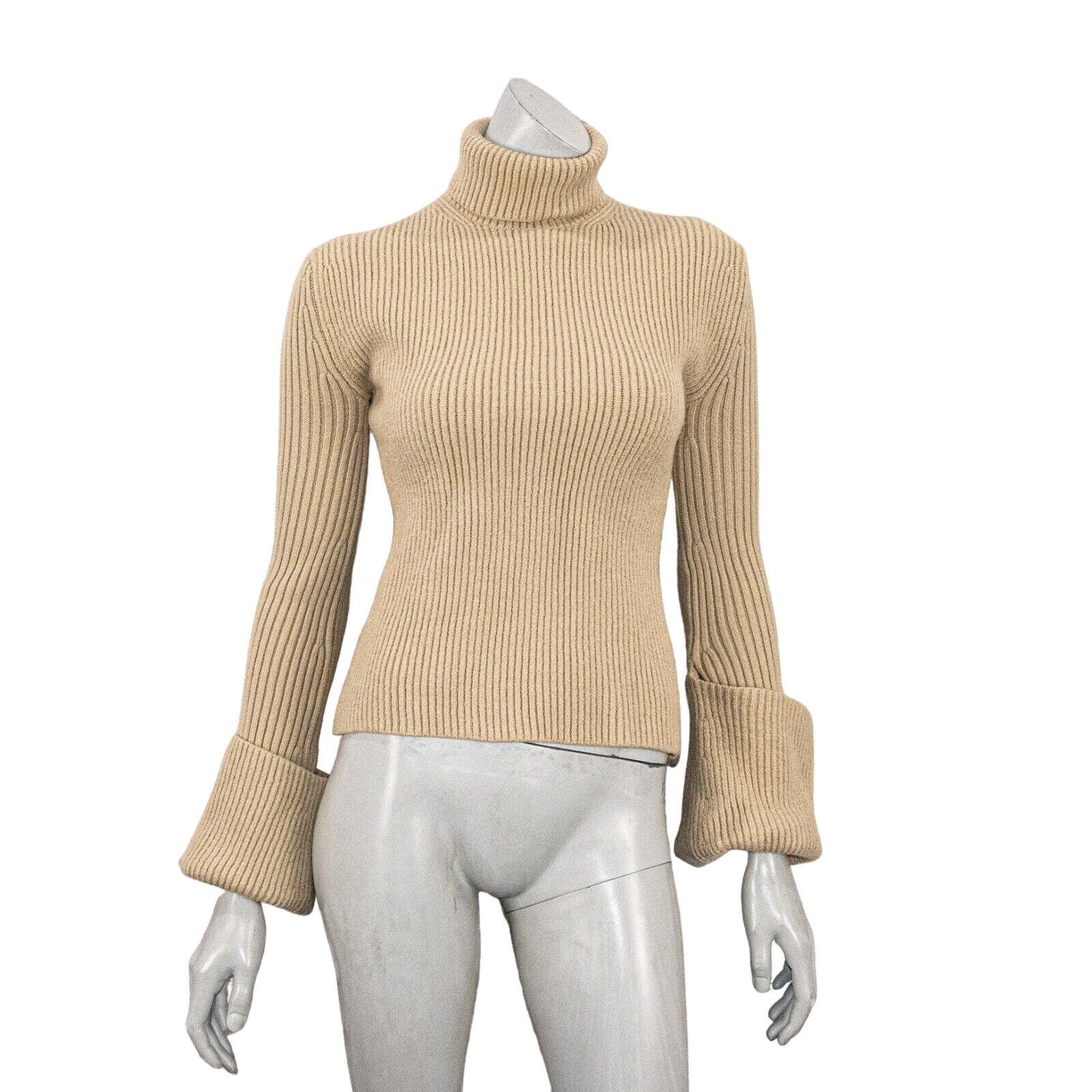 St. John ST JOHN Ribbed Wool Turtleneck Sweater oversize cuffs Size S / US 4 / IT 40 - 2 Thumbnail
