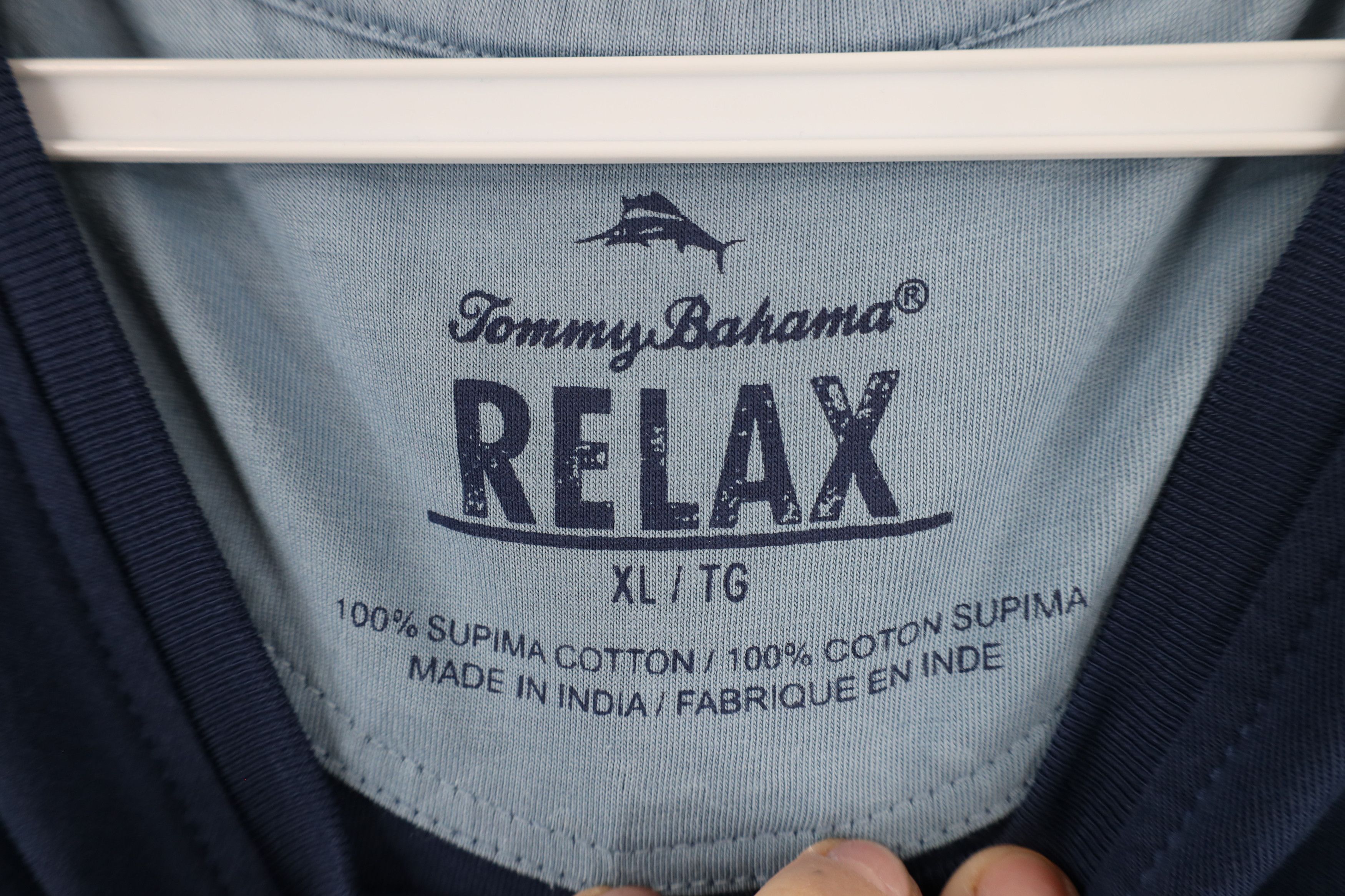 Tommy Bahama × Vintage Tommy Bahama Relax Supima Cotton V-Neck T-Shirt Navy Blue Size US XL / EU 56 / 4 - 8 Thumbnail