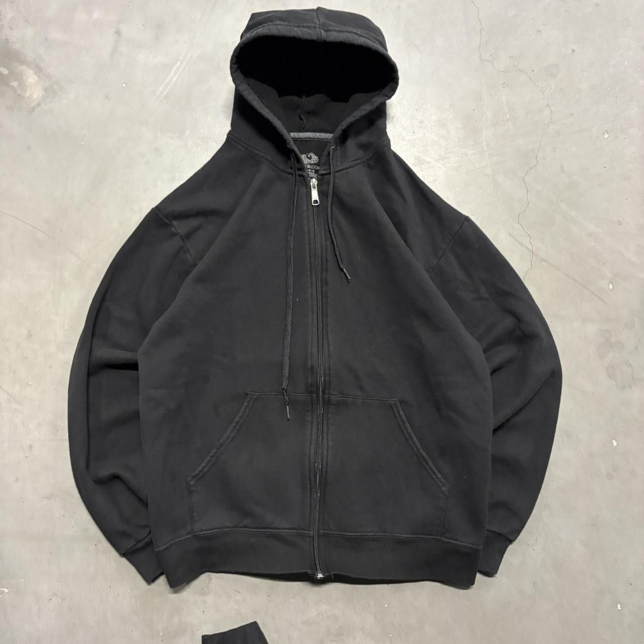 Vintage Crazy Vintage Y2K/2000s Blank Black minimalist Essential Zipup Hoodie! Size US M / EU 48-50 / 2 - 1 Thumbnail