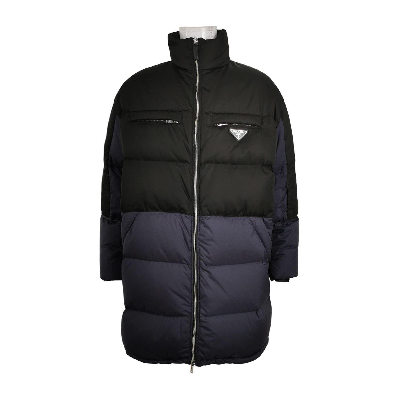 Prada Prada Color-Block Logo Long Sleeve Down Jacket 0079 Size US XL / EU 56 / 4 - 1 Thumbnail
