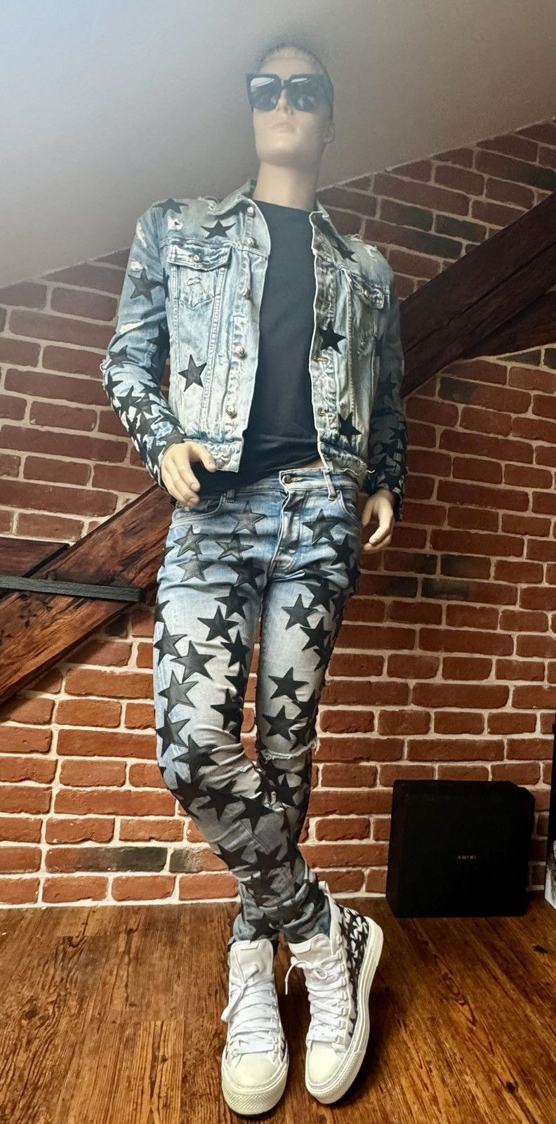 Amiri Amiri Black Stars denim jacket Size US L / EU 52-54 / 3 - 3 Thumbnail