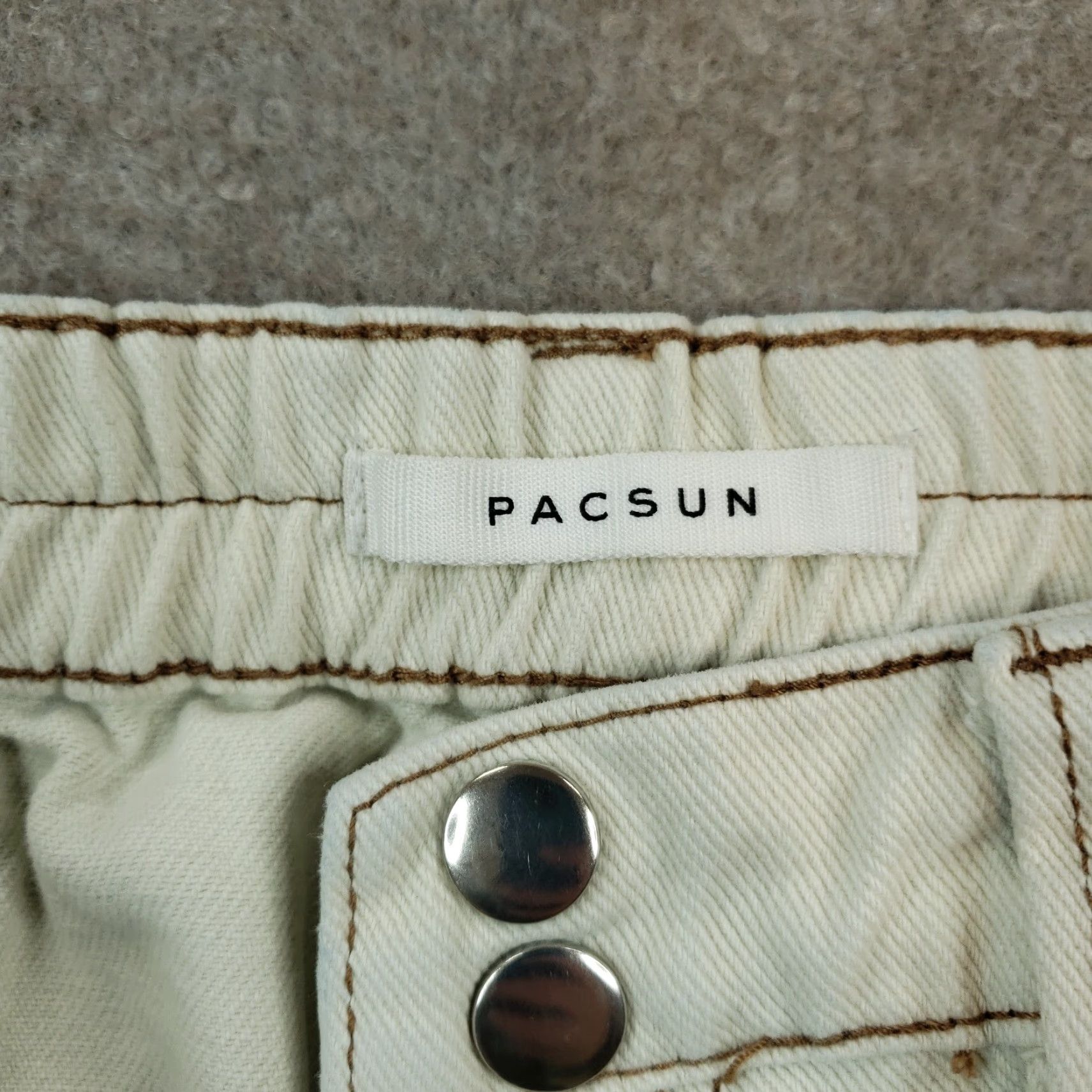 Pacsun PacSun Women's Beige Cargo Pants Medium Elastic Waist Straight Leg Size 32" / US 10 / IT 46 - 7 Thumbnail