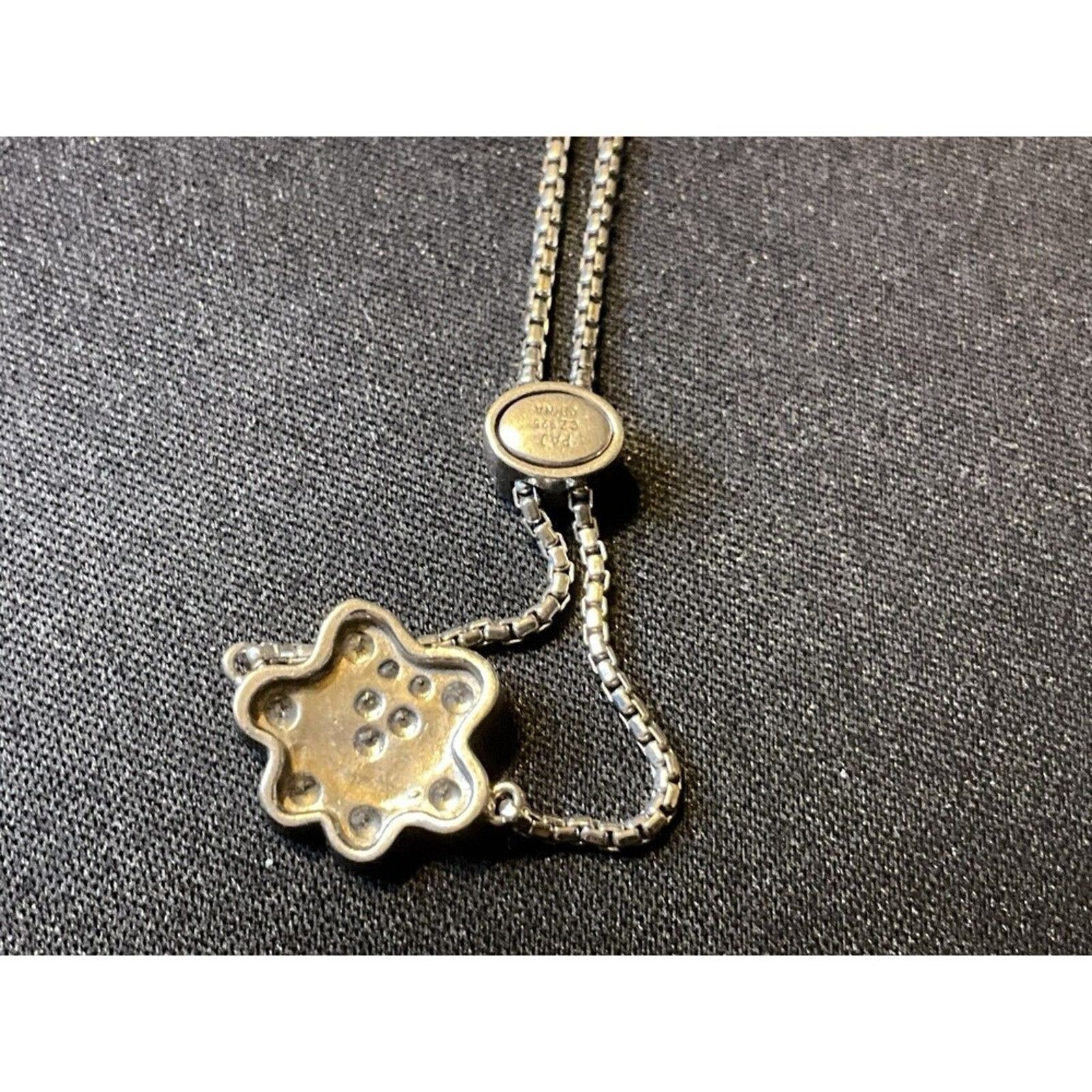 Other 925 Sterling Silver Pet Paw with Rhinestones Slider Bracelet Size ONE SIZE - 6 Thumbnail