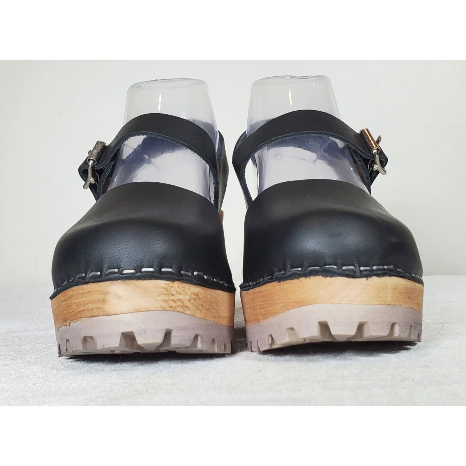 Vintage VINTAGE MIA ABBA Clogs Black Leather 3" Block Heel Sandals Ankle Strap Women's US 8.5 Size US 9 / IT 39 - 6 Thumbnail