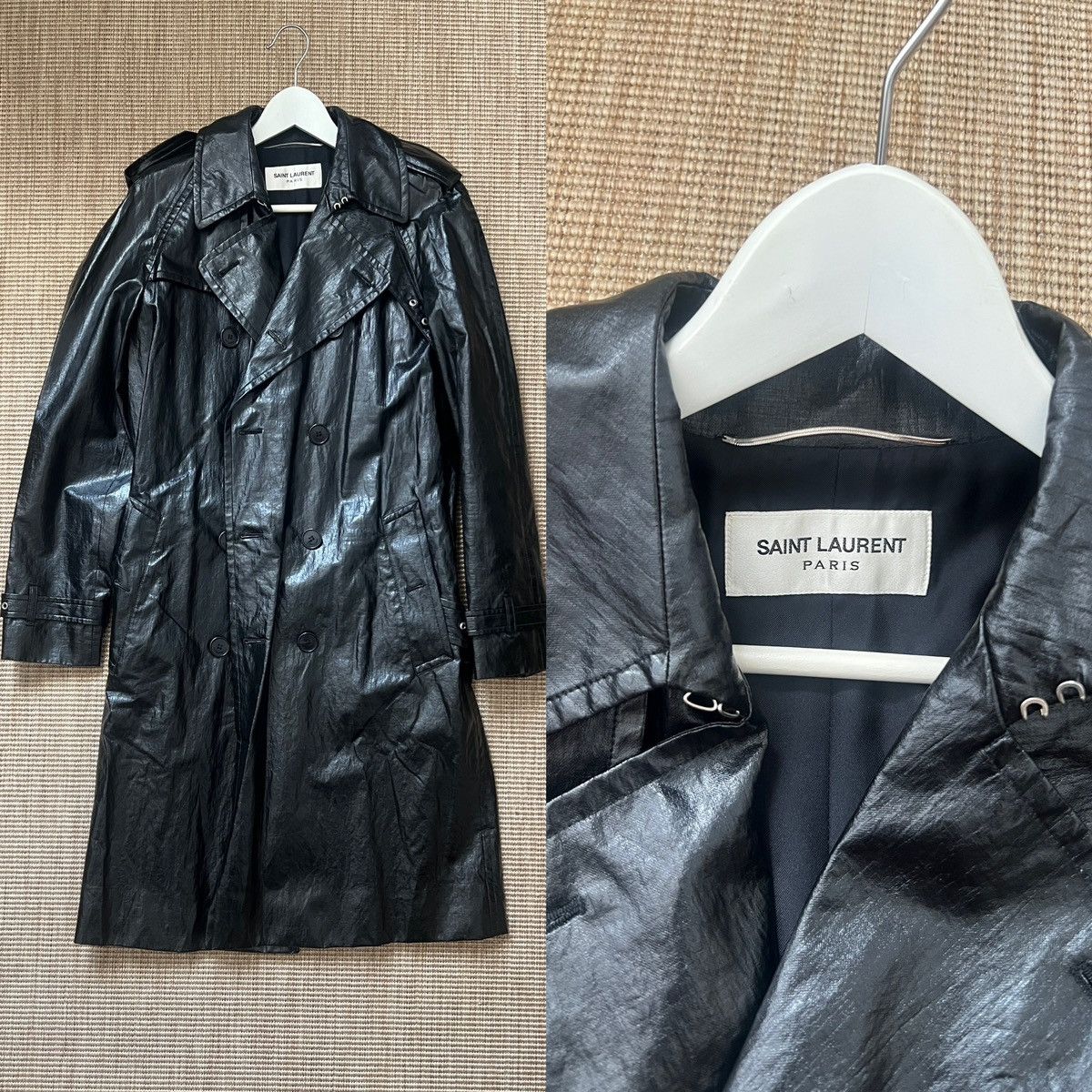 Saint Laurent Paris Saint Laurent black oversized trench coat Size US S / EU 44-46 / 1 - 1 Thumbnail