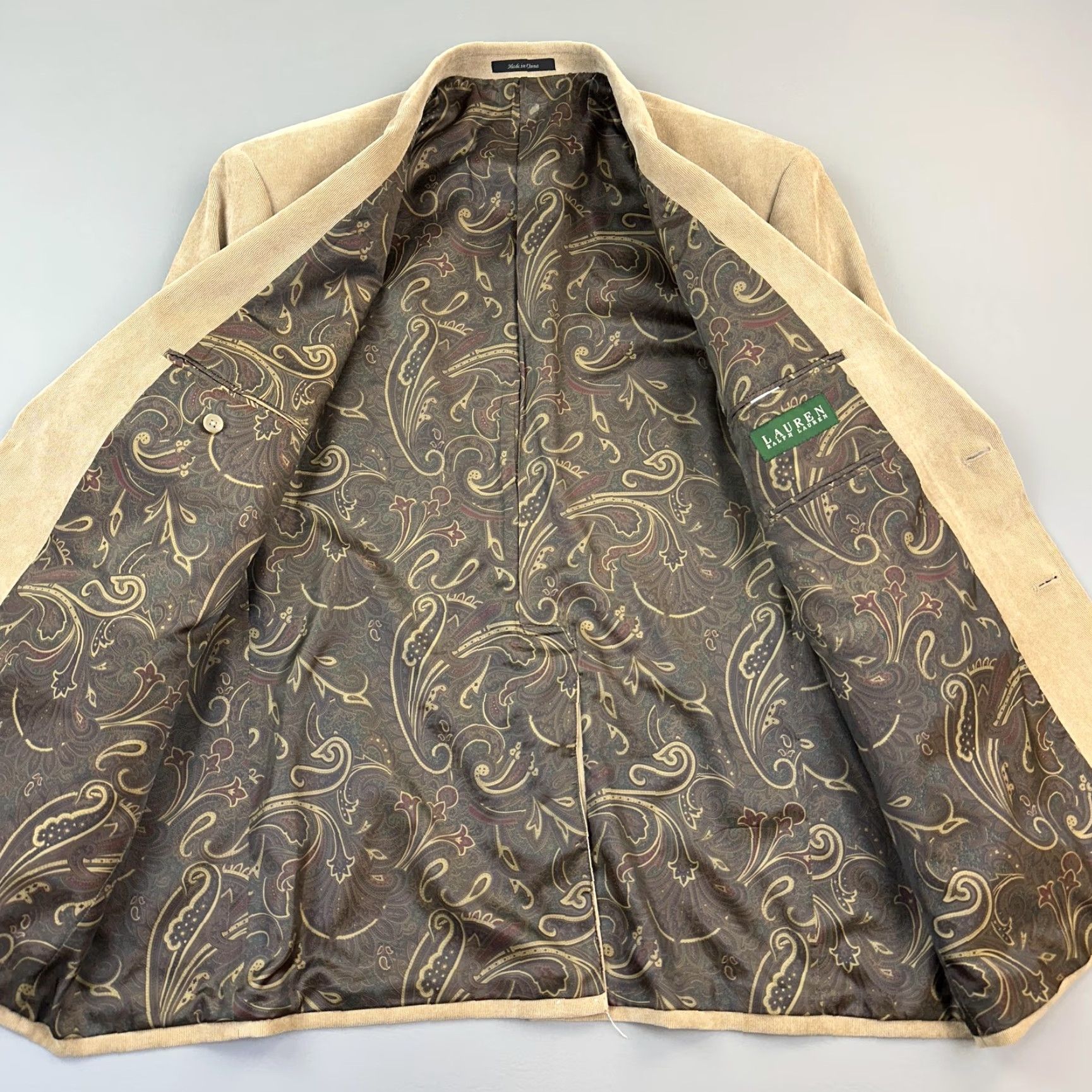 Ralph Lauren VINTAGE Lauren Ralph Lauren Blazer Mens 48R Corduroy Sport Coat Jacket Casual Size 48R - 7 Thumbnail