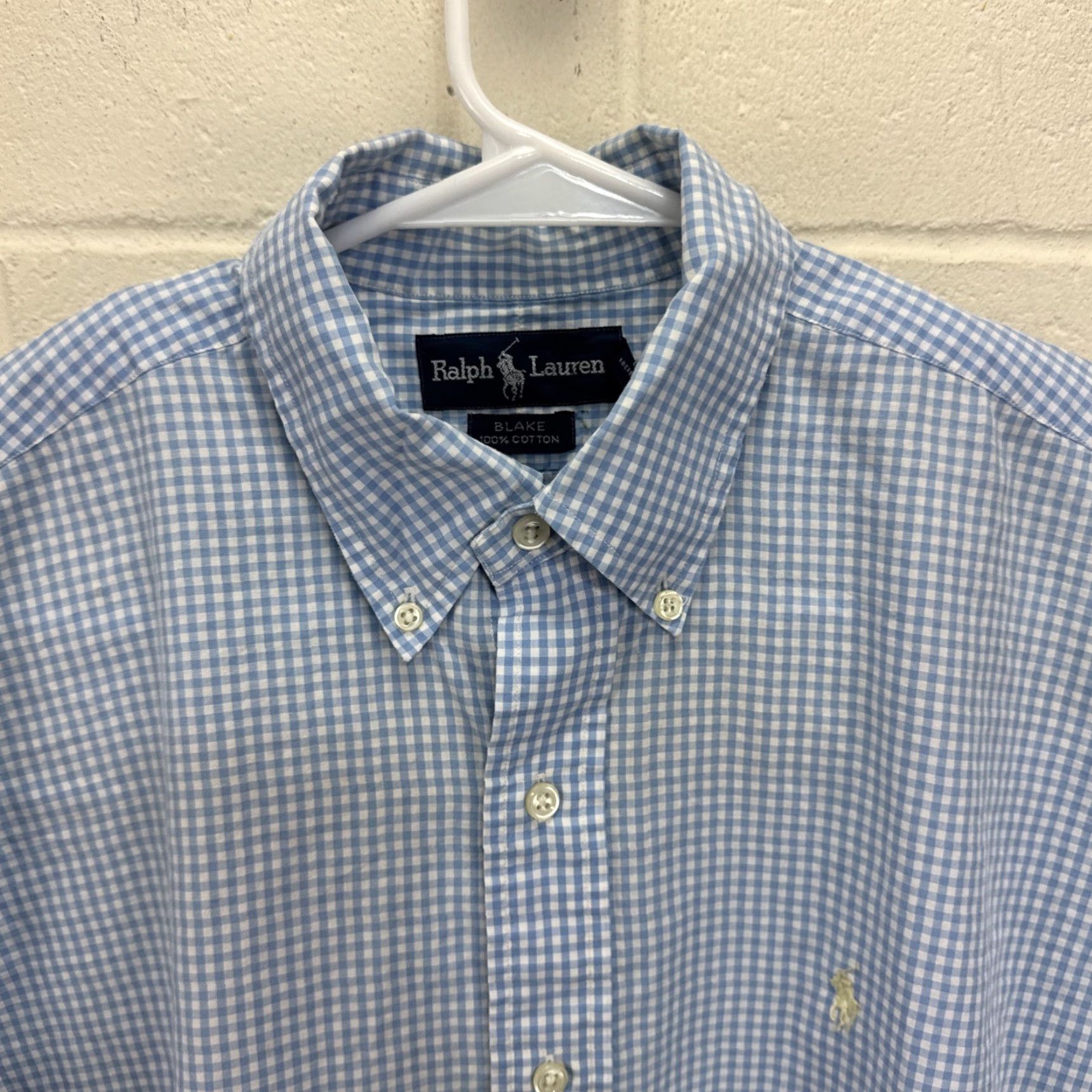 Polo Ralph Lauren Polo Ralph Lauren Shirt Mens Medium Blue Gingham Check Oxford Pony Long Sleeve Size US M / EU 48-50 / 2 - 3 Thumbnail