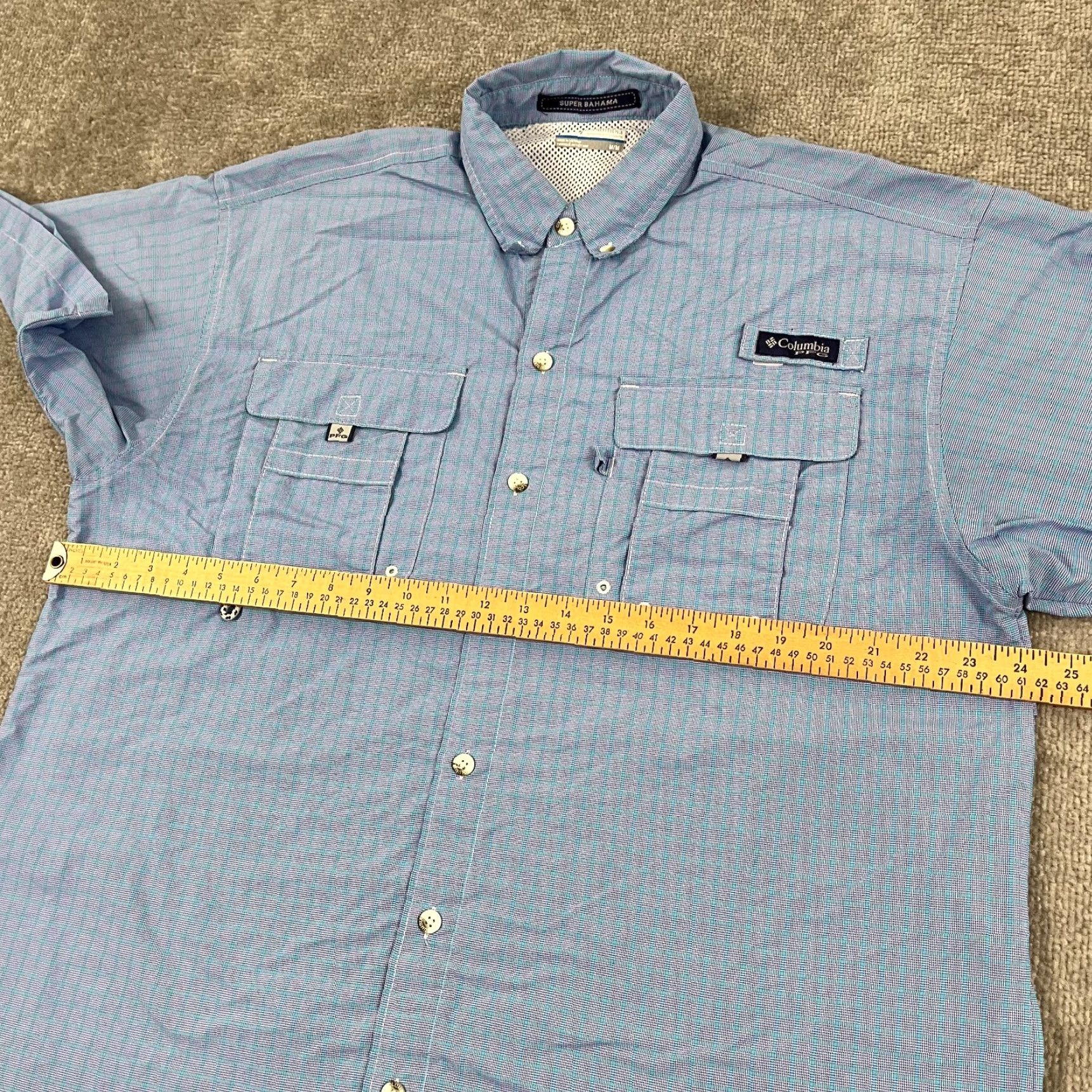 Vintage VINTAGE Columbia Men’s Short Sleeve Plaid Button-Down Shirt Omni-Shade Outdoor Fishing Casual Spring Summer Fall Winter Blue M Size US M / EU 48-50 / 2 - 6 Thumbnail