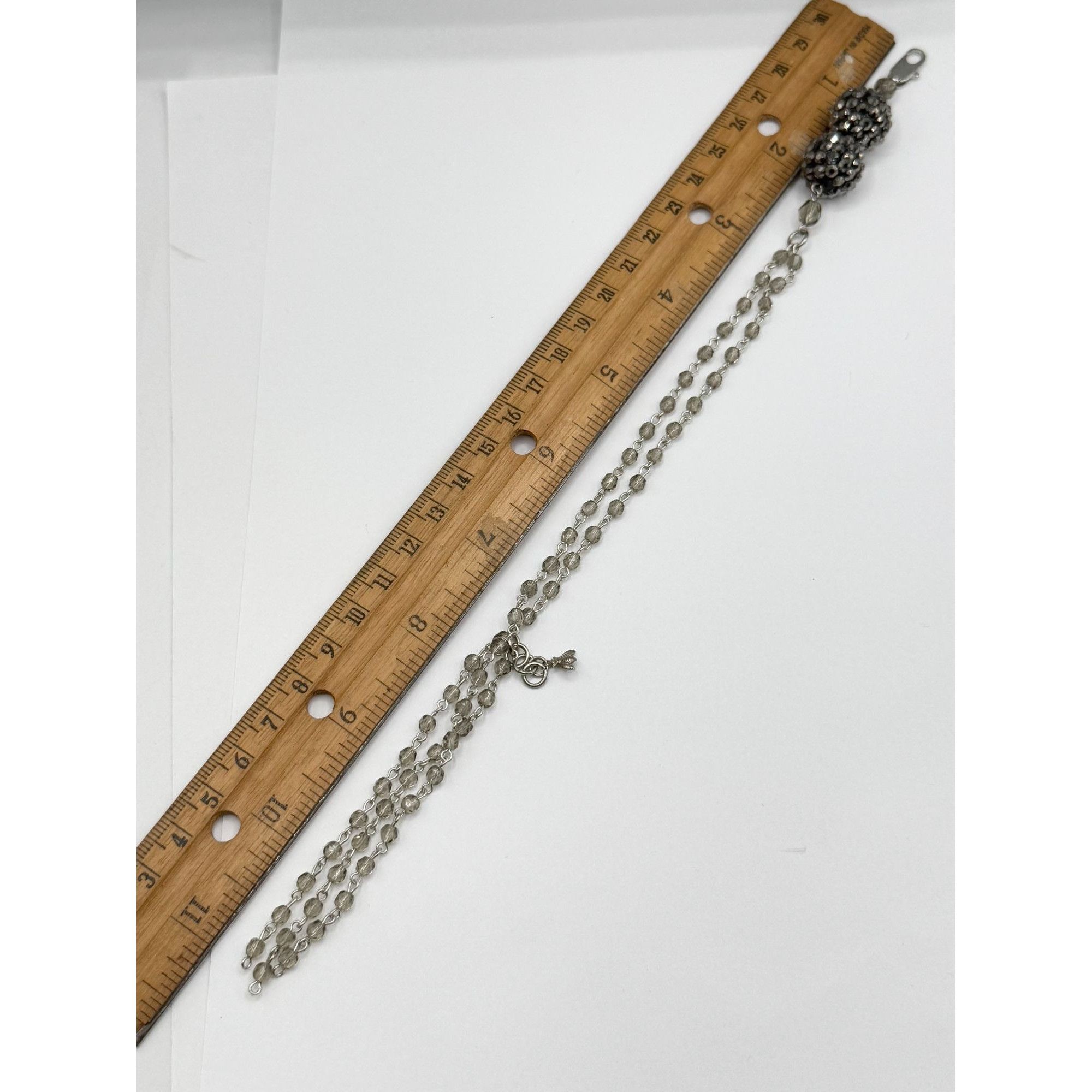 Vintage Vintage grey crystal beaded tassel rhinestone bracelet Size ONE SIZE - 4 Thumbnail