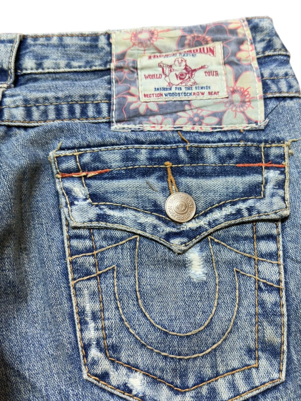 True Religion Vintage True Religion Woodstock Flare Faded Distressed Denim Size US 30 / EU 46 - 7 Thumbnail