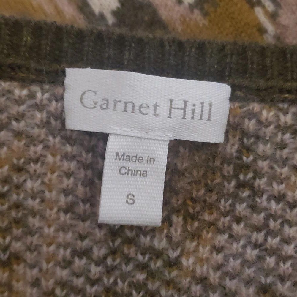 Designer CT1993 Garnet Hill Brown, Cream and Olive Green Sweater S Size S / US 4 / IT 40 - 6 Thumbnail