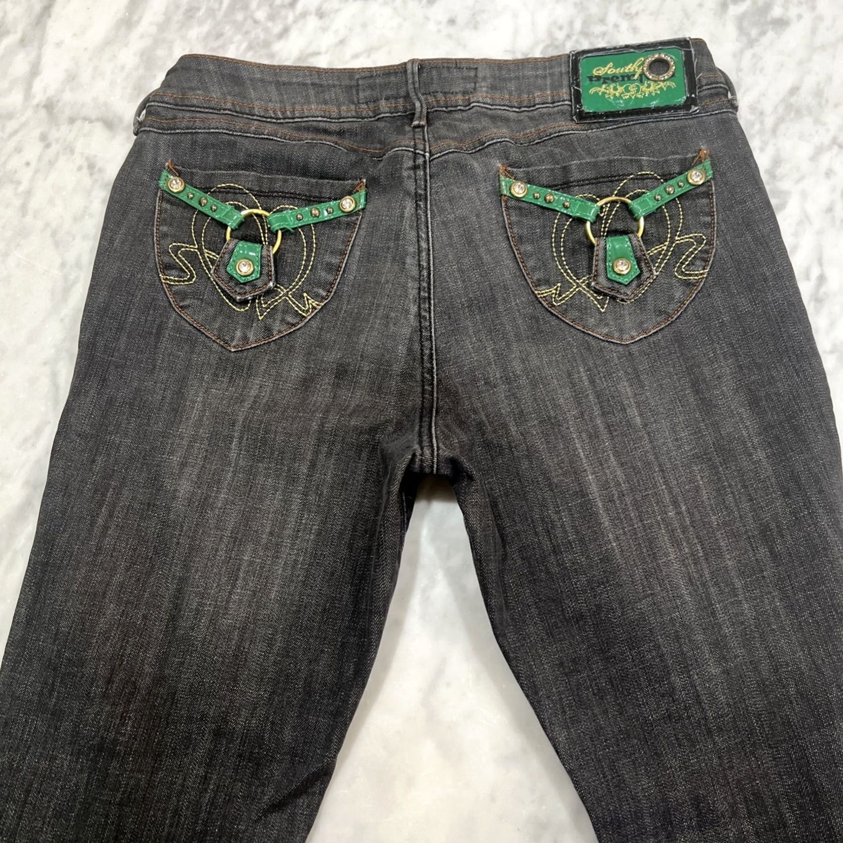 Southpole South Pole Premium Jeans Women’s 11 Stretch Black Bling Rhinestones Size 32" / US 10 / IT 46 - 2 Thumbnail