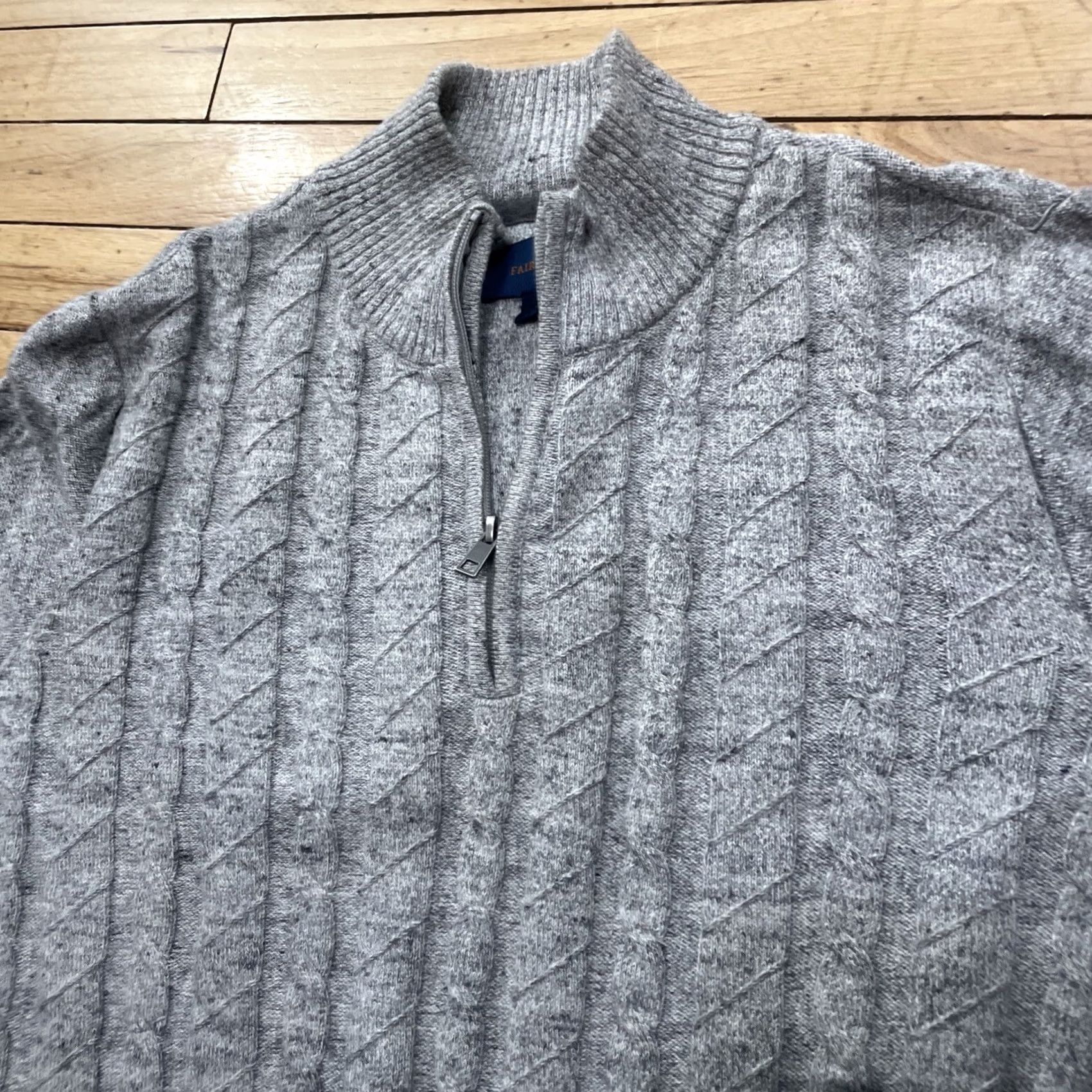 Vintage FAIRLANE Cable Knit Sweater Men L Gray Quarter Zip 1/4 Business Golf Capsule Sweater Pullover Clothing Mens Gray Size US L / EU 52-54 / 3 - 5 Thumbnail