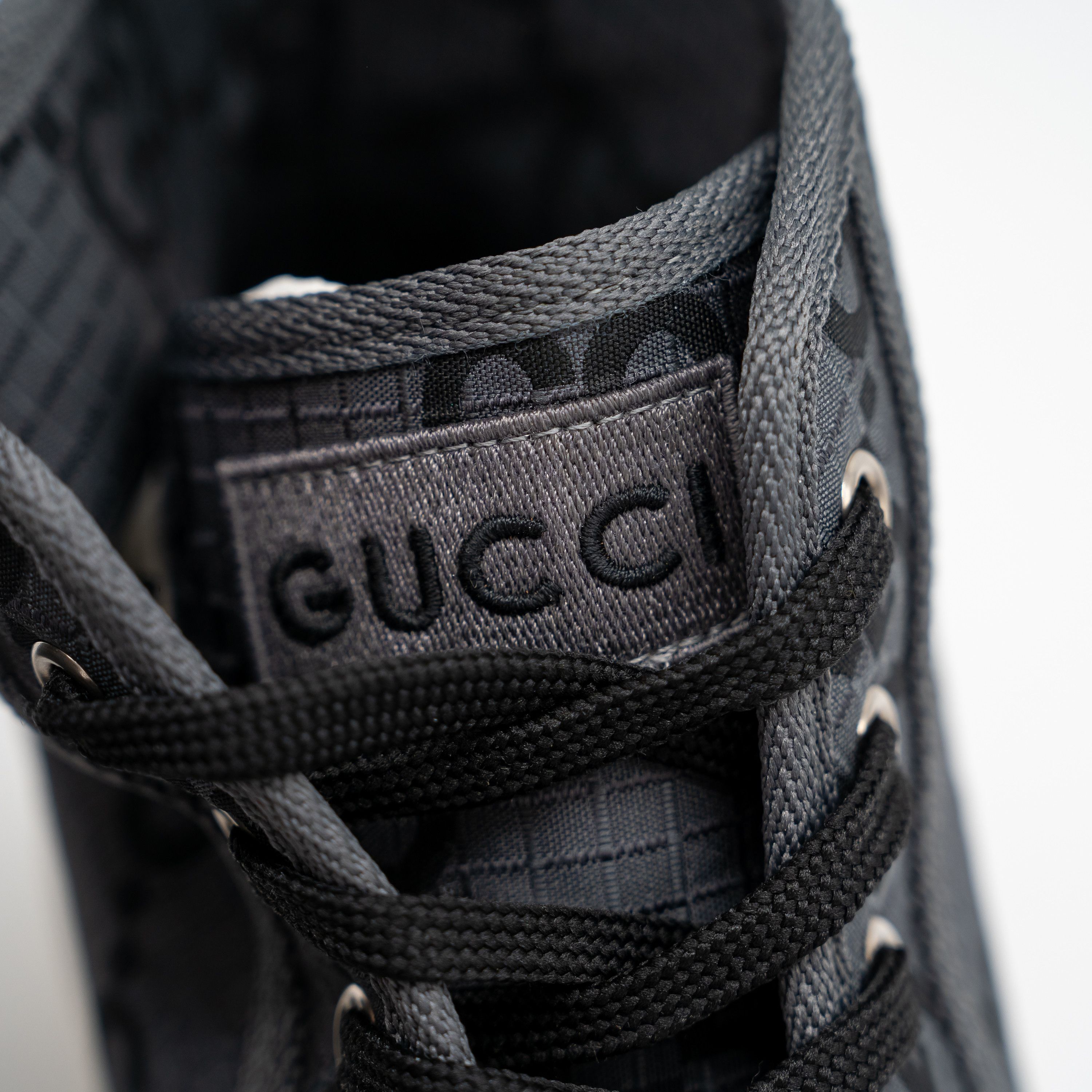 Gucci 12.5 US Gucci Tennis 1977 Black Grey High Sneakers Ripstop Size US 12.5 / EU 45-46 - 8 Thumbnail