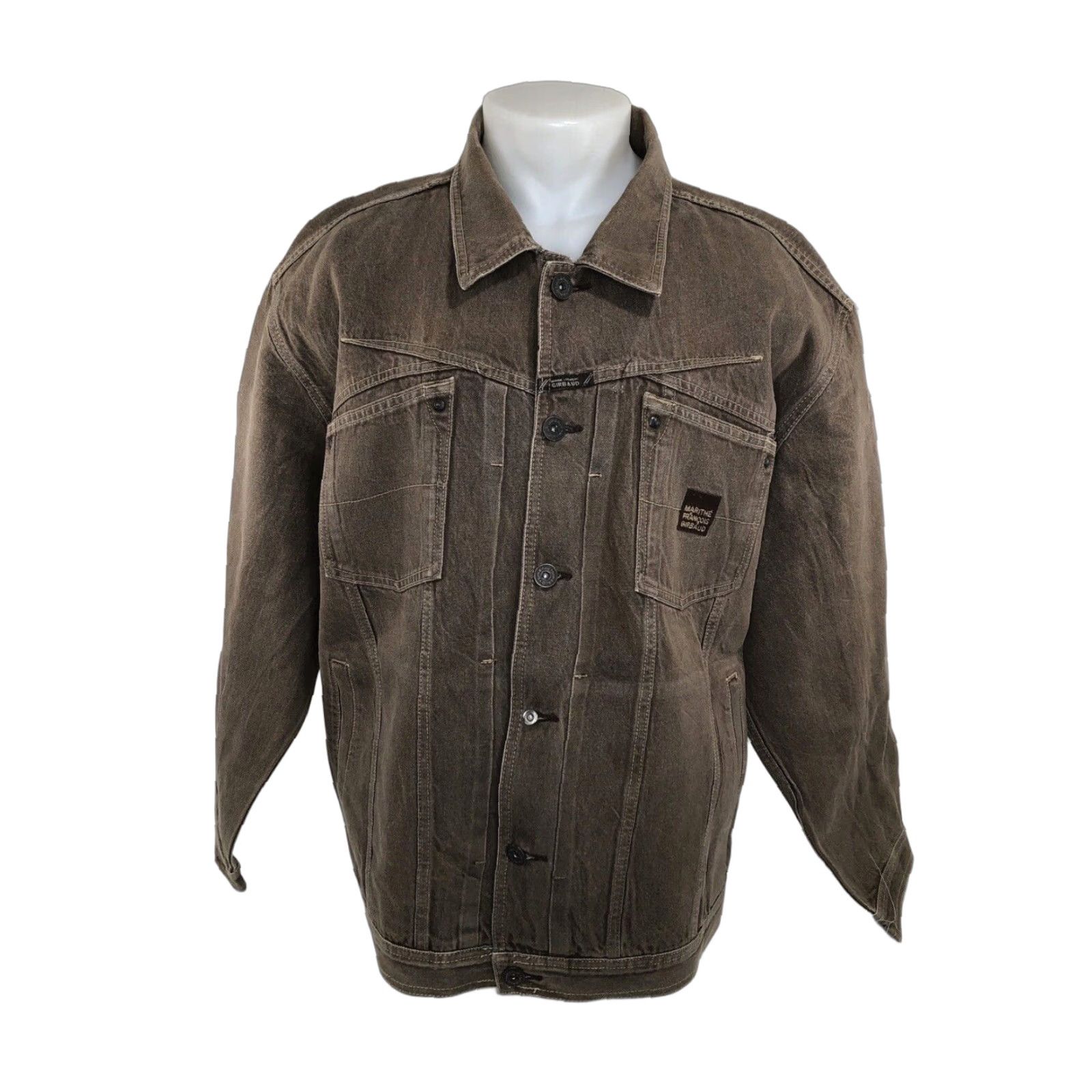 Denime MARITHE FRANCOIS GIRBAUD Denim Trucker Jacket Embroidered Vintage Mens 3XL Brown XXS-XXL Size US XXL / EU 58 / 5 - 1 Thumbnail