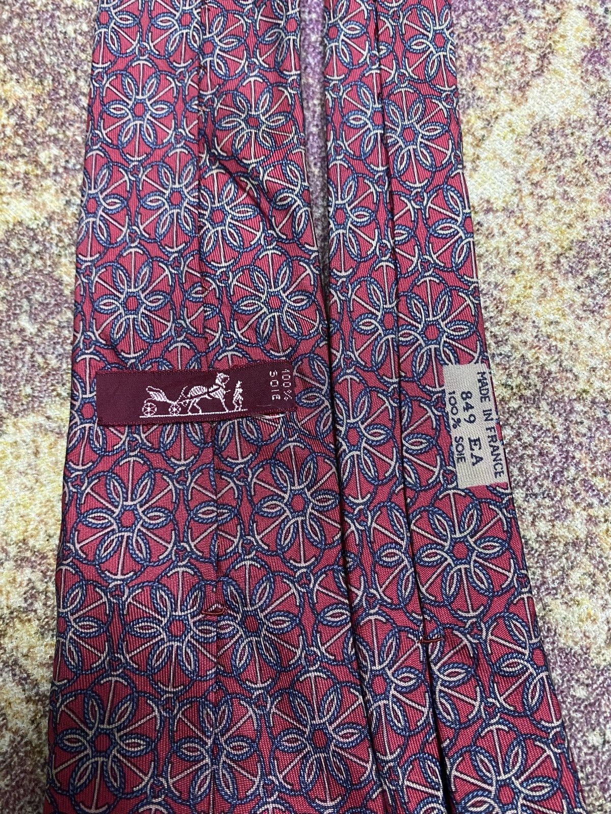Hermes HERMES TIE RED Size ONE SIZE - 4 Thumbnail
