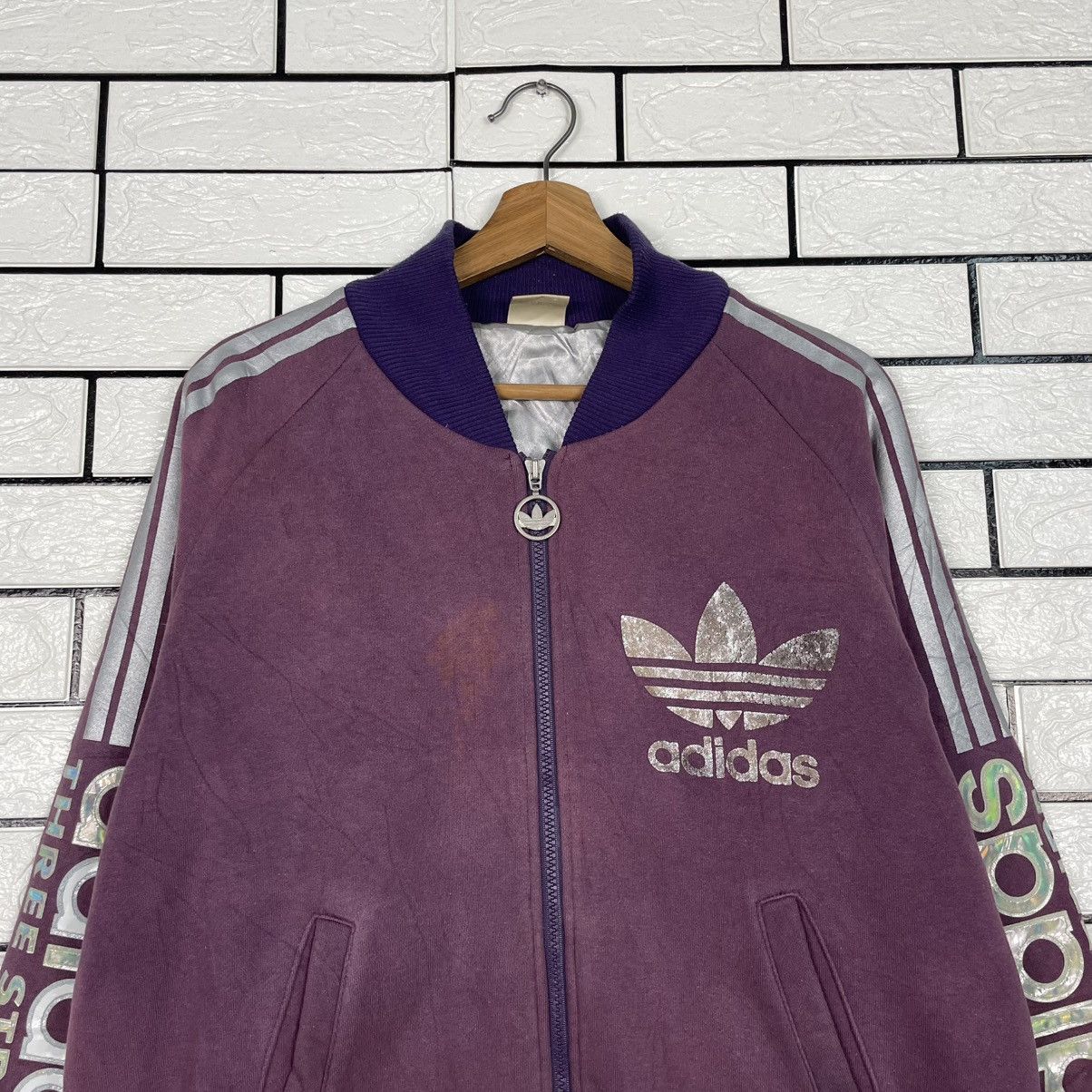 Adidas Adidas Purple Sweater Jacket Size US M / EU 48-50 / 2 - 2 Thumbnail