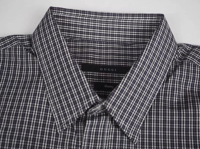 Gucci GUCCI Dark blue little plaid old money shirt Size US XXS / EU 40 - 3 Thumbnail