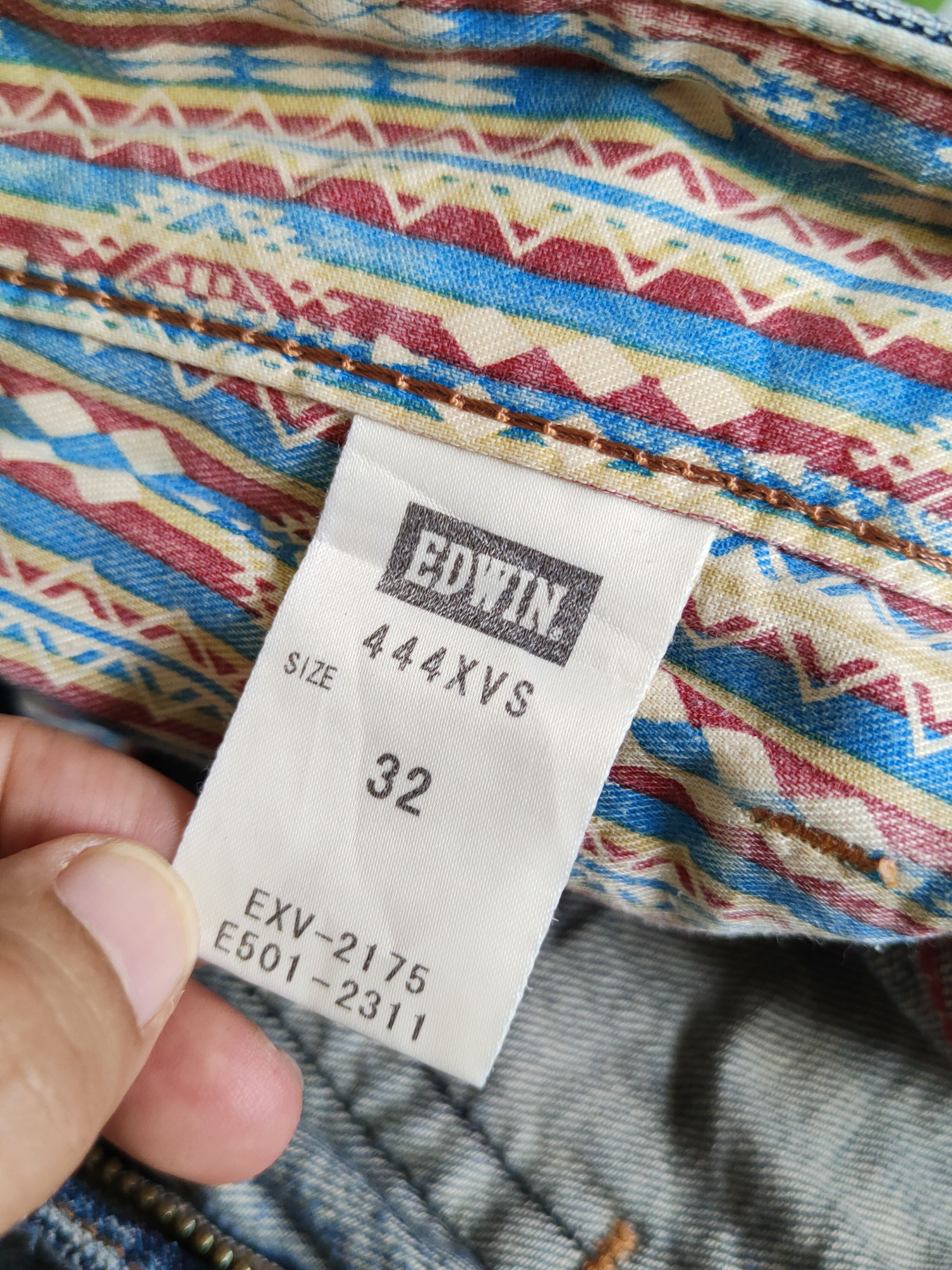 Edwin Edwin Dark Blue Distressed Ripped Jeans #S2203 Size US 33 - 15 Thumbnail