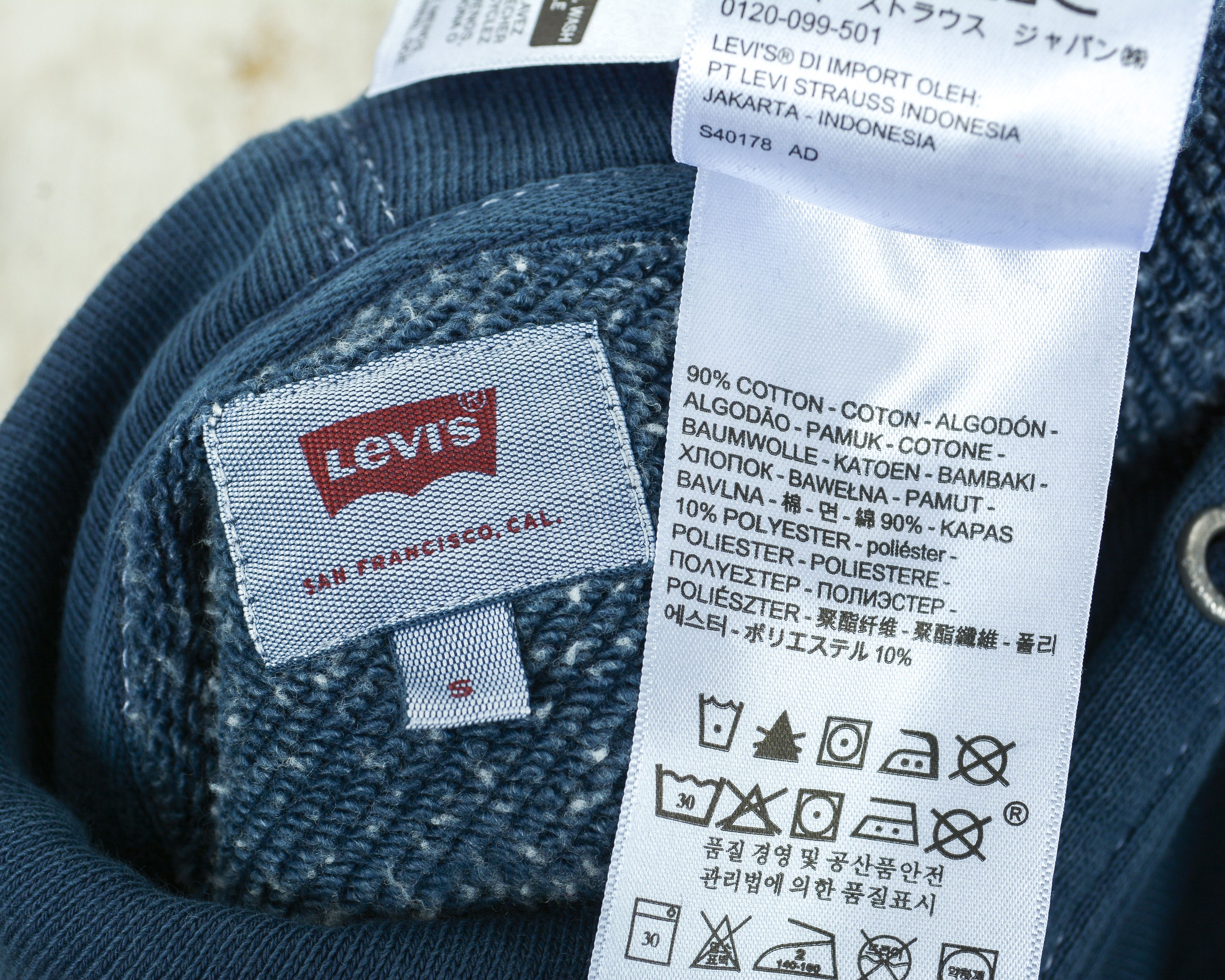 Levi's LEVI'S Men Big Logo Blue Cotton Hoodie Jumper Casual Size US S / EU 44-46 / 1 - 5 Thumbnail