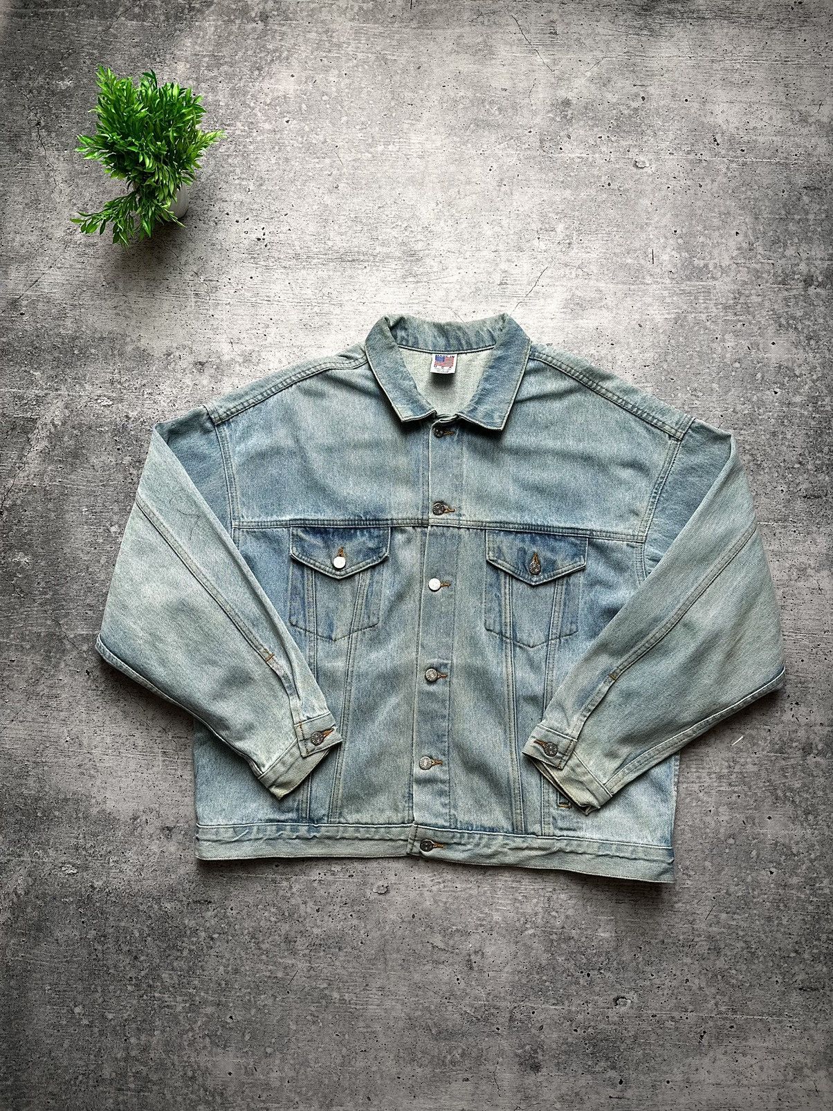 Vintage Vintage 80’s Denim Jeans Faded USA Logo Jacket Size US XL / EU 56 / 4 - 2 Thumbnail