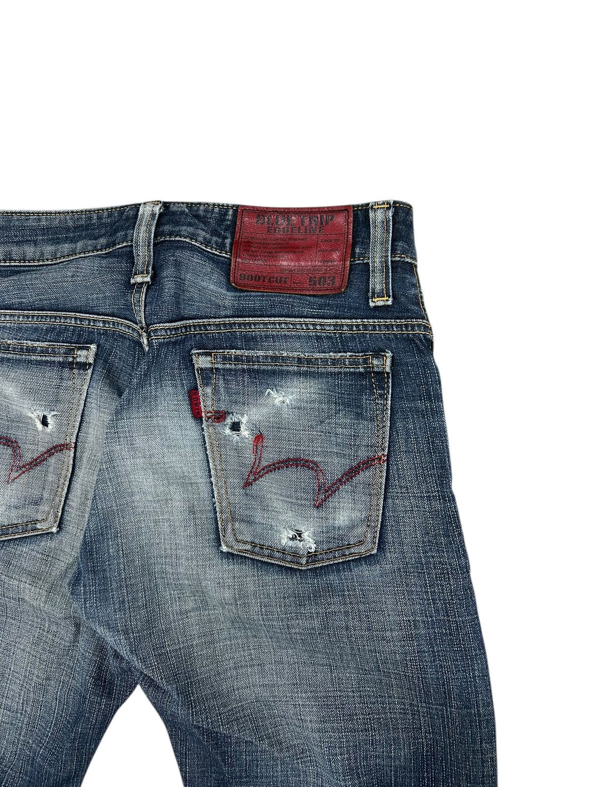20471120 × Edwin × Japanese Brand Edwin 503 Bootcut Blue Trip Edgeline Washed Denim Size US 30 / EU 46 - 15 Thumbnail