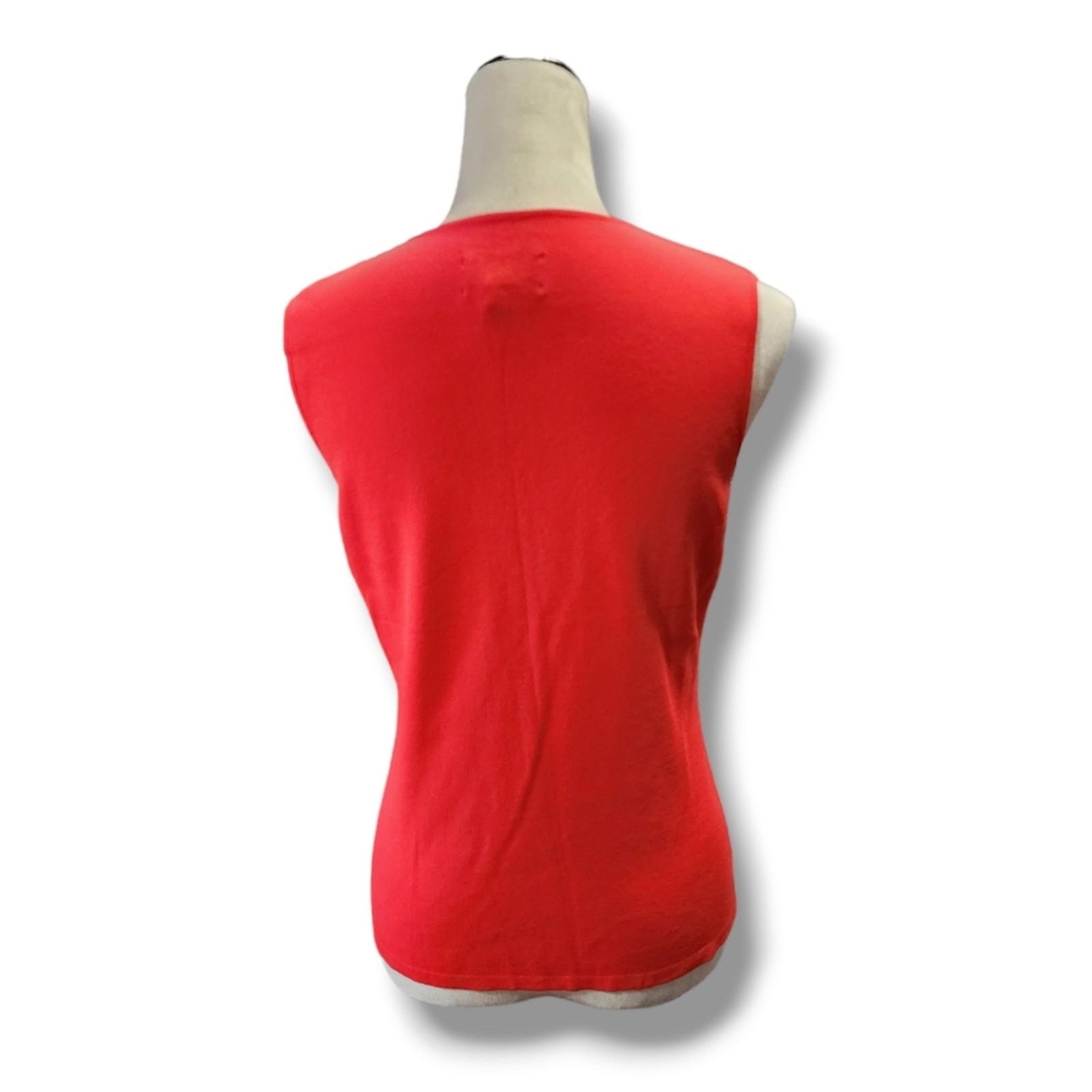 Vintage Chico's Design Vintage 80s Sleeveless Bright Red Fitted Top Size S / US 4 / IT 40 - 3 Thumbnail