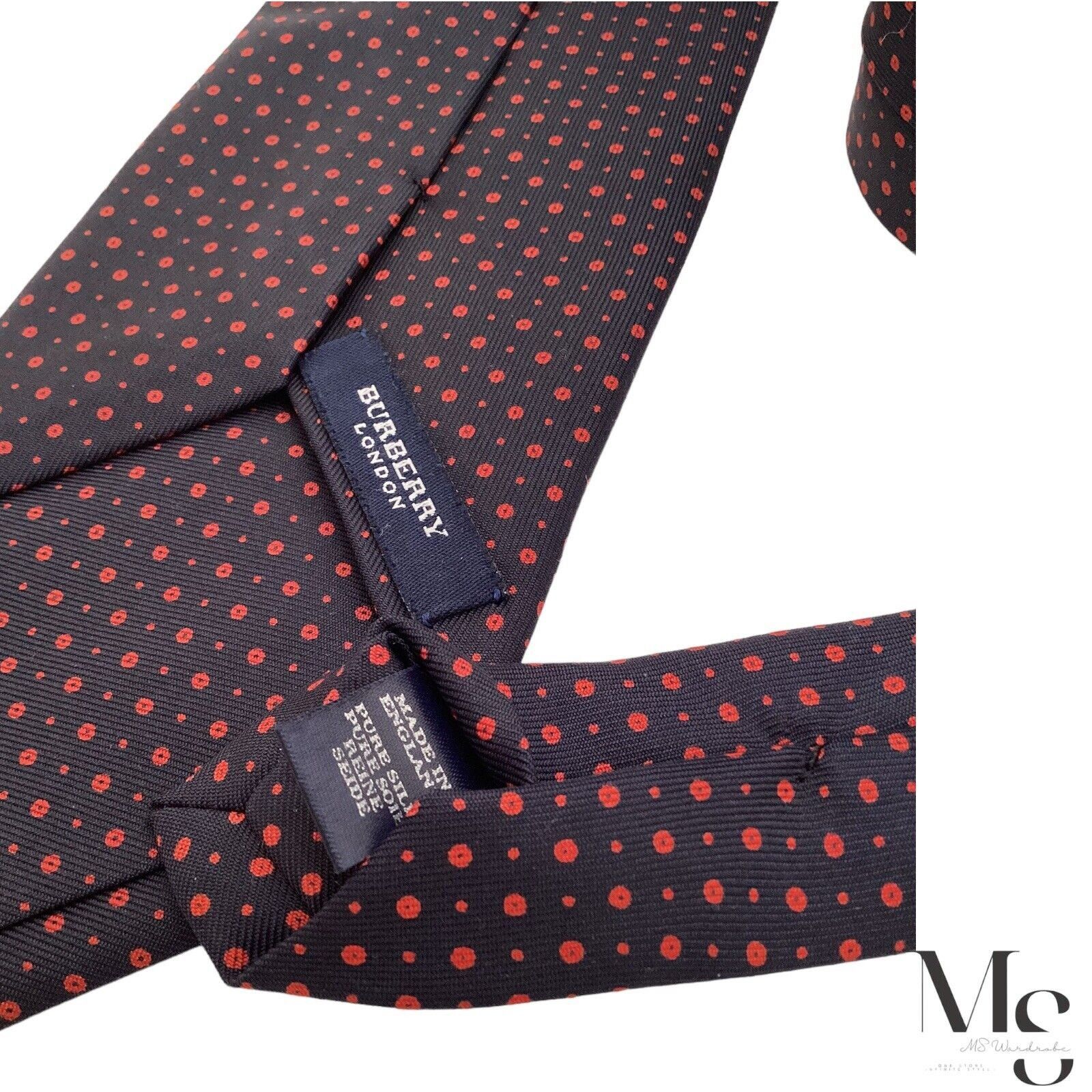 Burberry BURBERRY LONDON Navy Blue Geometric Silk Tie Made In England Size ONE SIZE - 4 Thumbnail