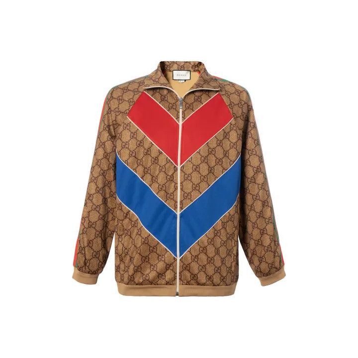 Gucci Gucci Gucci Brown Chevron Knit Jacket for Men -2506 Size US M / EU 48-50 / 2 - 1 Thumbnail