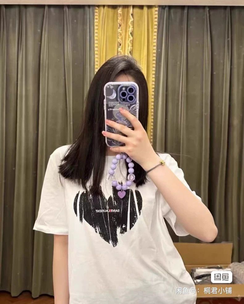 Saint Laurent Paris Saint Laurent Heart Letter Short Sleeve T-Shirt-yf Size US XS / EU 42 / 0 - 1 Thumbnail