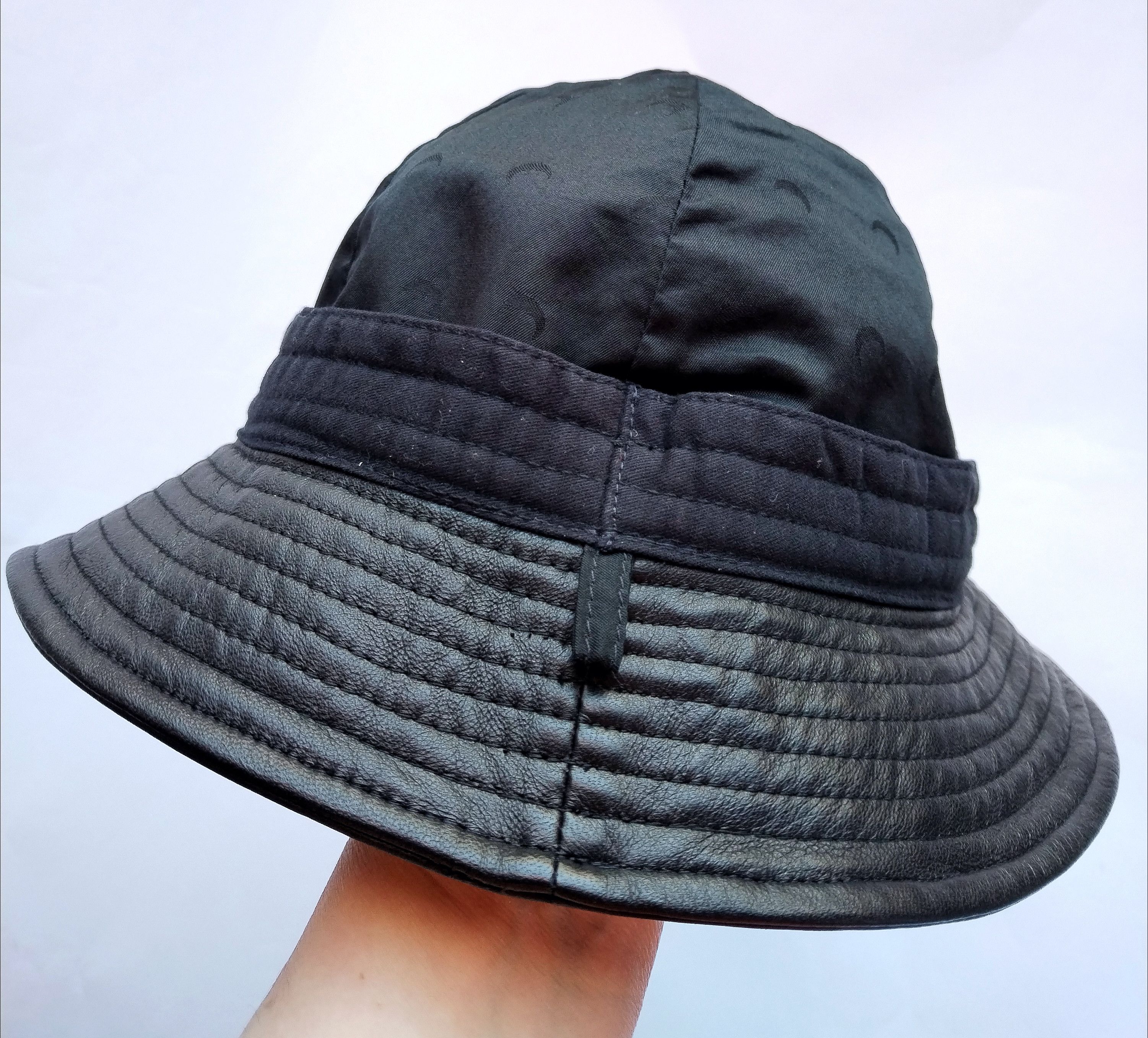 Marine Serre Leather bucket hat Size ONE SIZE - 7 Thumbnail