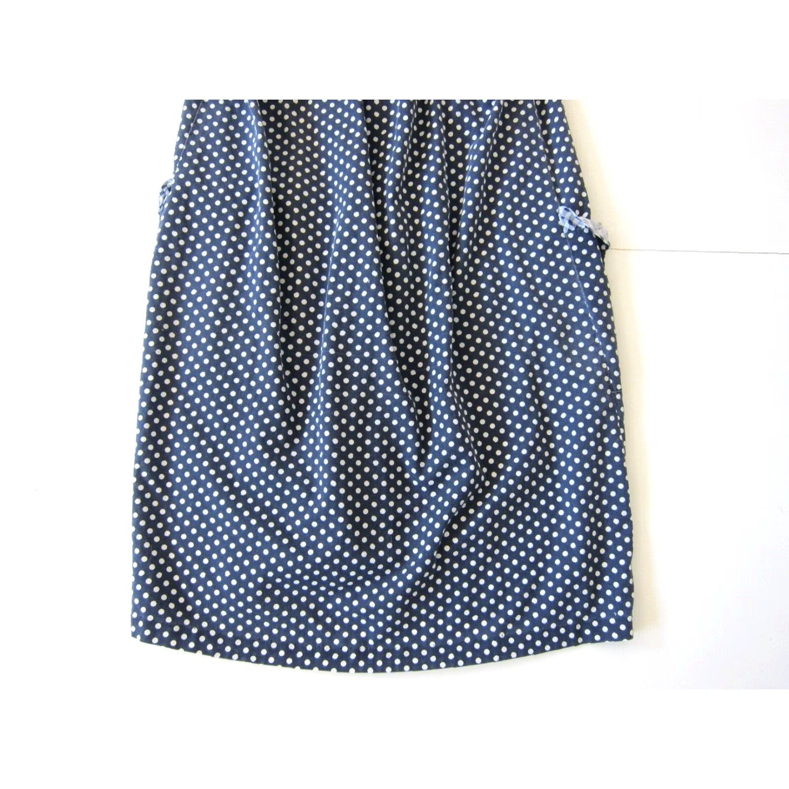 Vintage Vtg Spectator II Blue White Polka Dot Pocket Button Down Maxi Muumuu Dress M-L Size L / US 10 / IT 46 - 6 Thumbnail