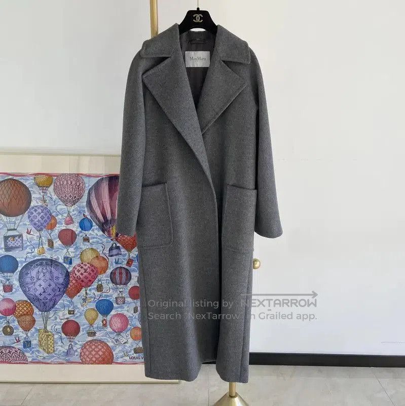 MaxMara Women's Long Gray Wool Coat .