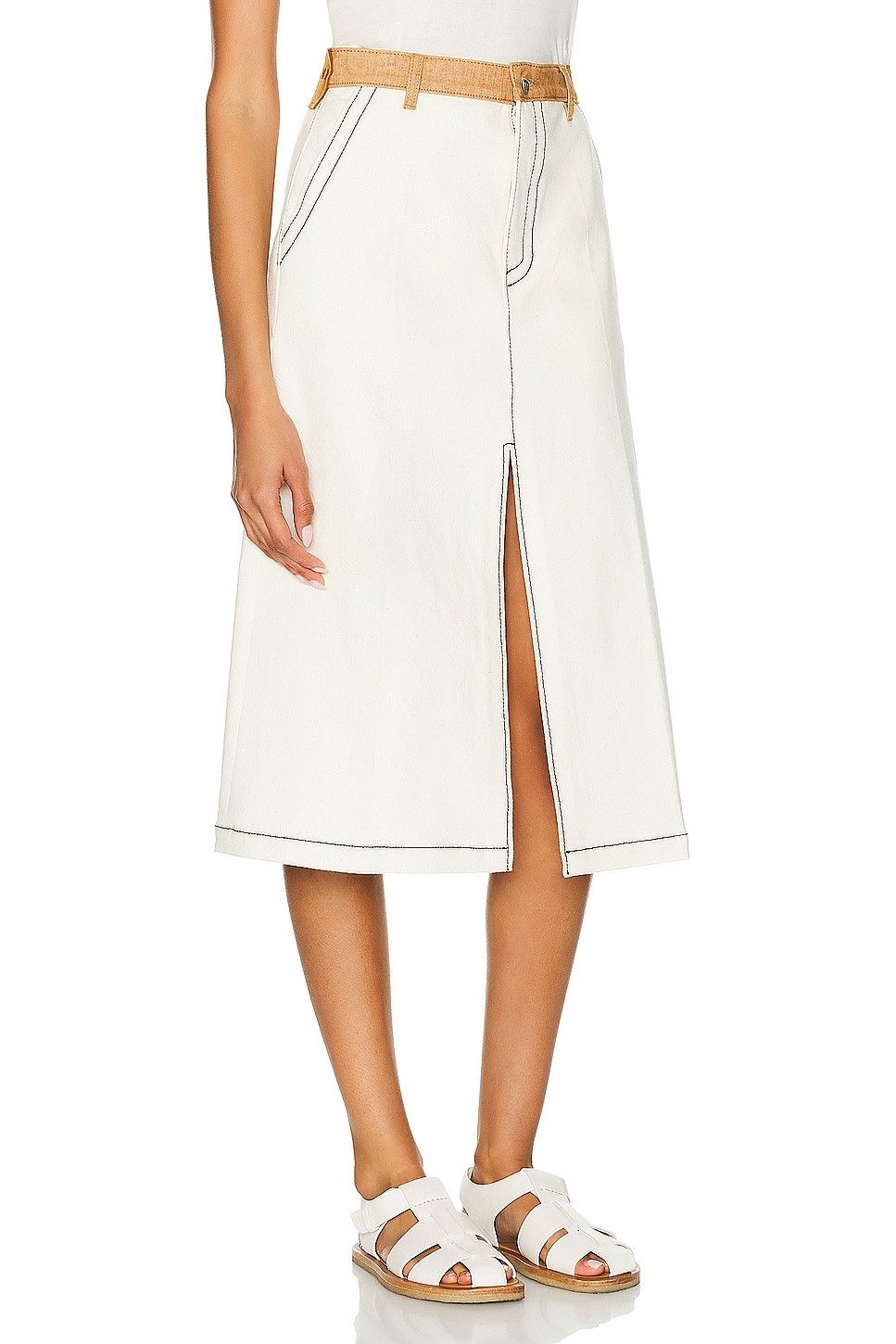Marni oc11z0525 Cowboy Skirt in White Size 30" / US 8 / IT 44 - 2 Thumbnail