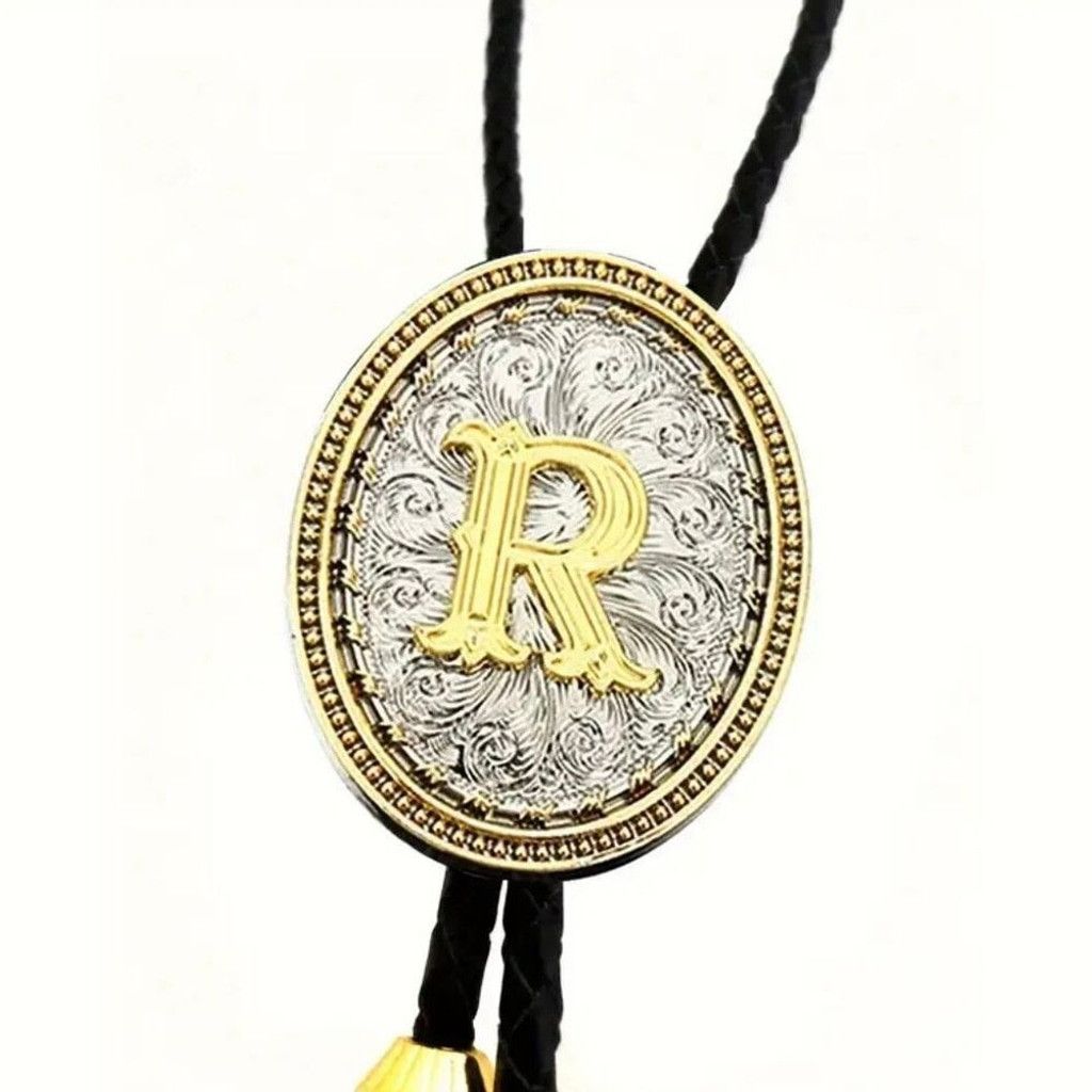 Other Bolo Tie Initial R Mens Casual Western Cowboy Accessory Size ONE SIZE - 2 Thumbnail
