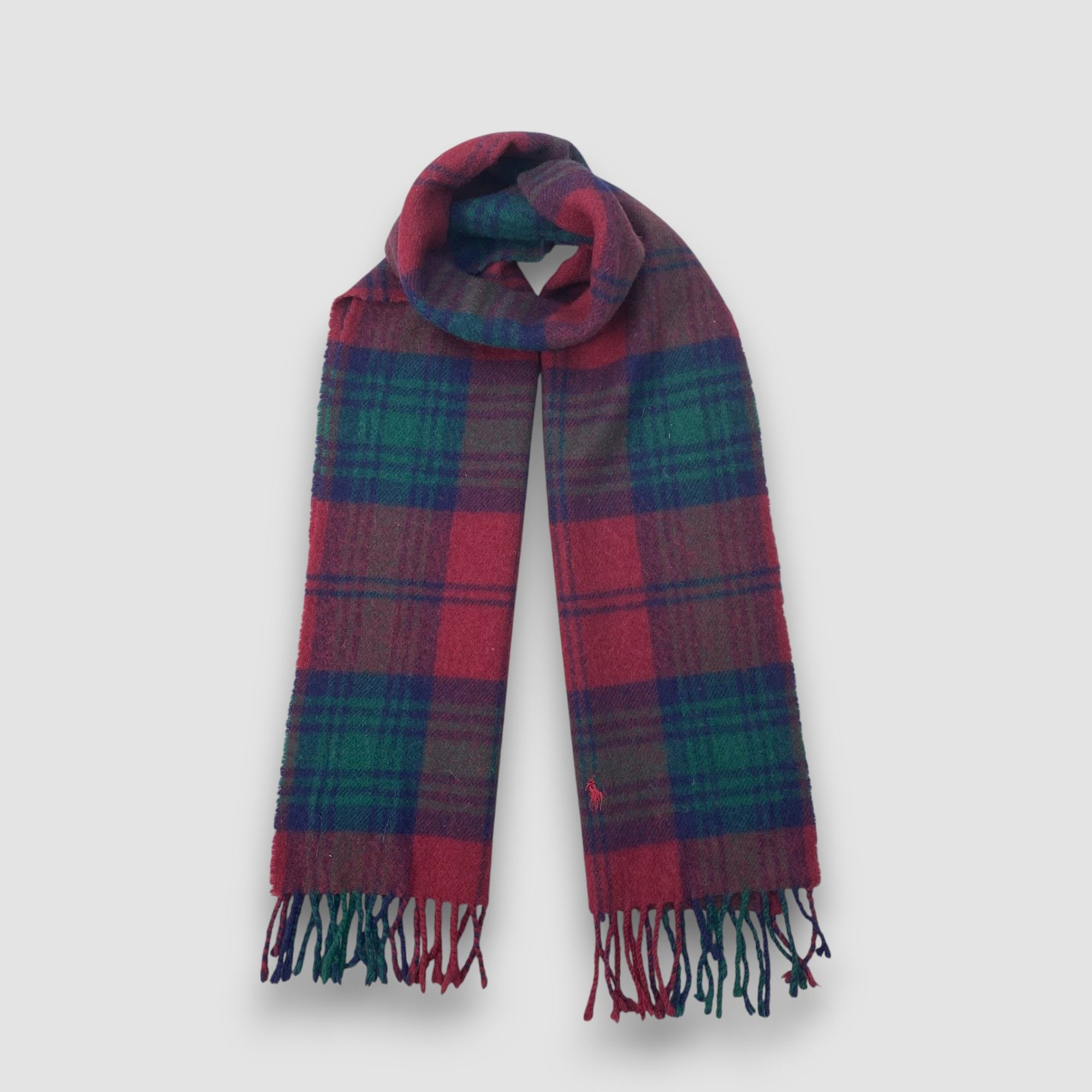Polo Ralph Lauren Vintage Polo Ralph Lauren Scarf Muffler Wool Plaid Scarves Size ONE SIZE - 1 Thumbnail
