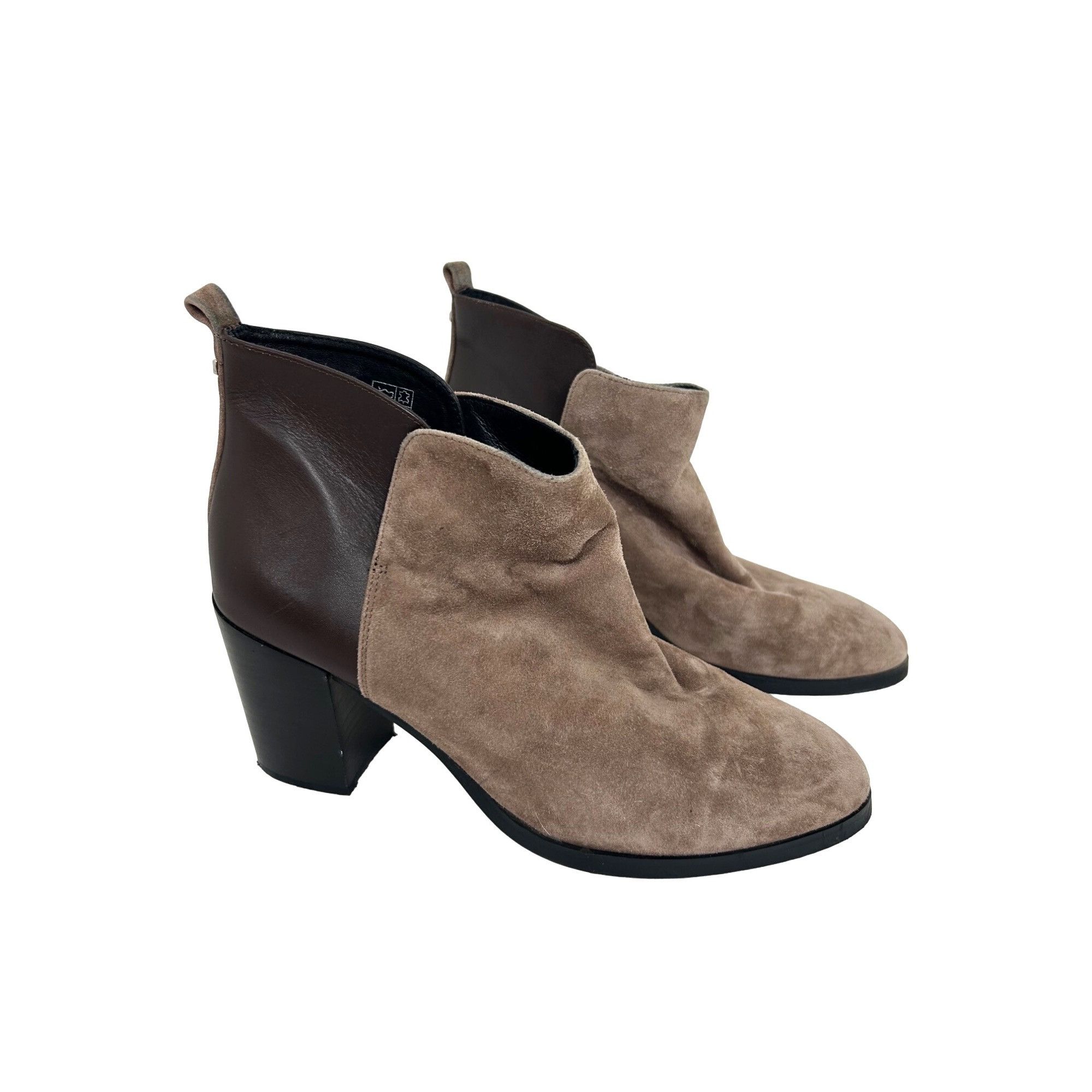 Lands End Lands End Womens Ankle Boots 10 Brown Leather Suede Chunky Grailed