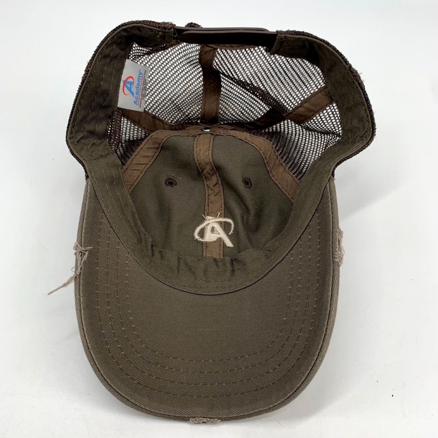 Vintage Academy Trucker Hat Men's Brown Khaki One Size New Adjustable Polyester Solid Sports Style Hat Size ONE SIZE - 4 Thumbnail